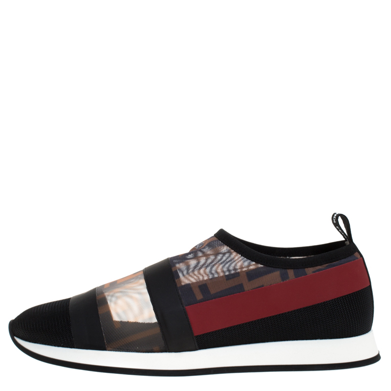 

Fendi Multicolor Stretch Mesh Slip On Sneakers Size