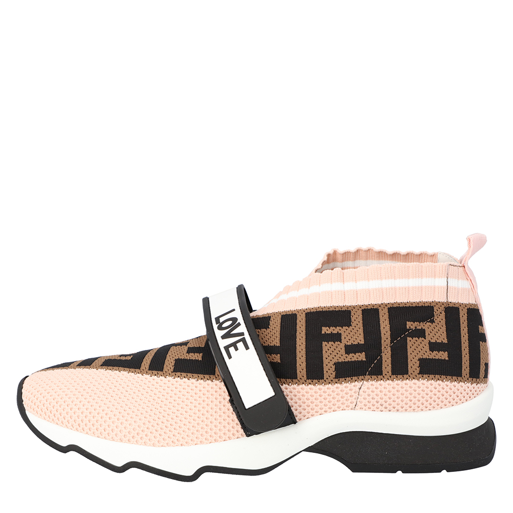 

Fendi Pink Rockoko Knit Sneakers Size
