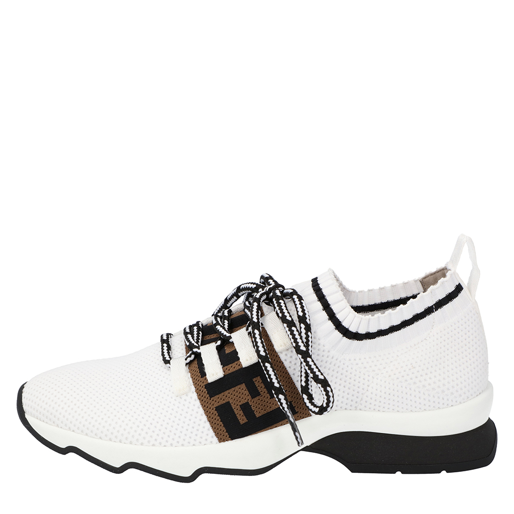 

Fendi White Low Knit Sneakers Size