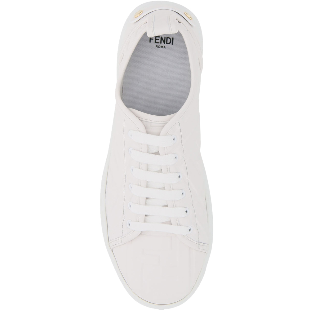 

Fendi White FF Embossed Leather Flatform Sneakers Size EU