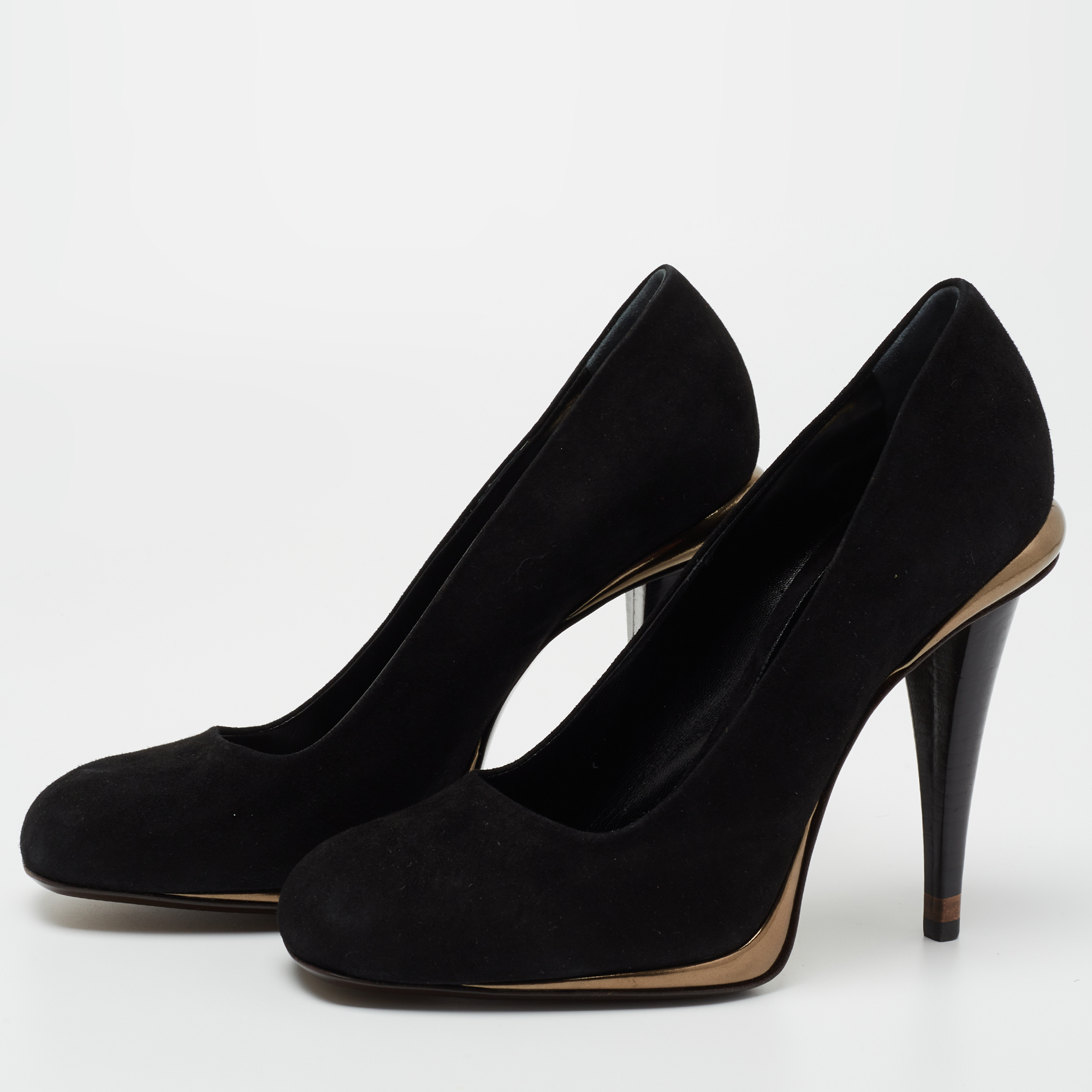 

Fendi Black Suede Platform Pumps Size