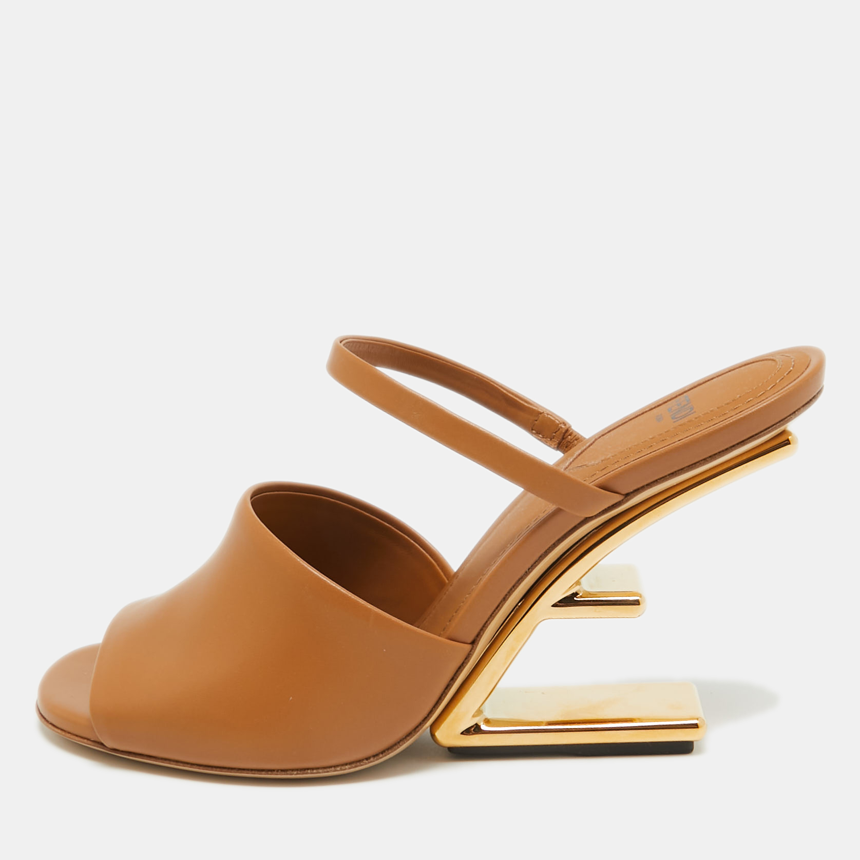 

Fendi Brown Leather Fendi First Slide Sandals Size