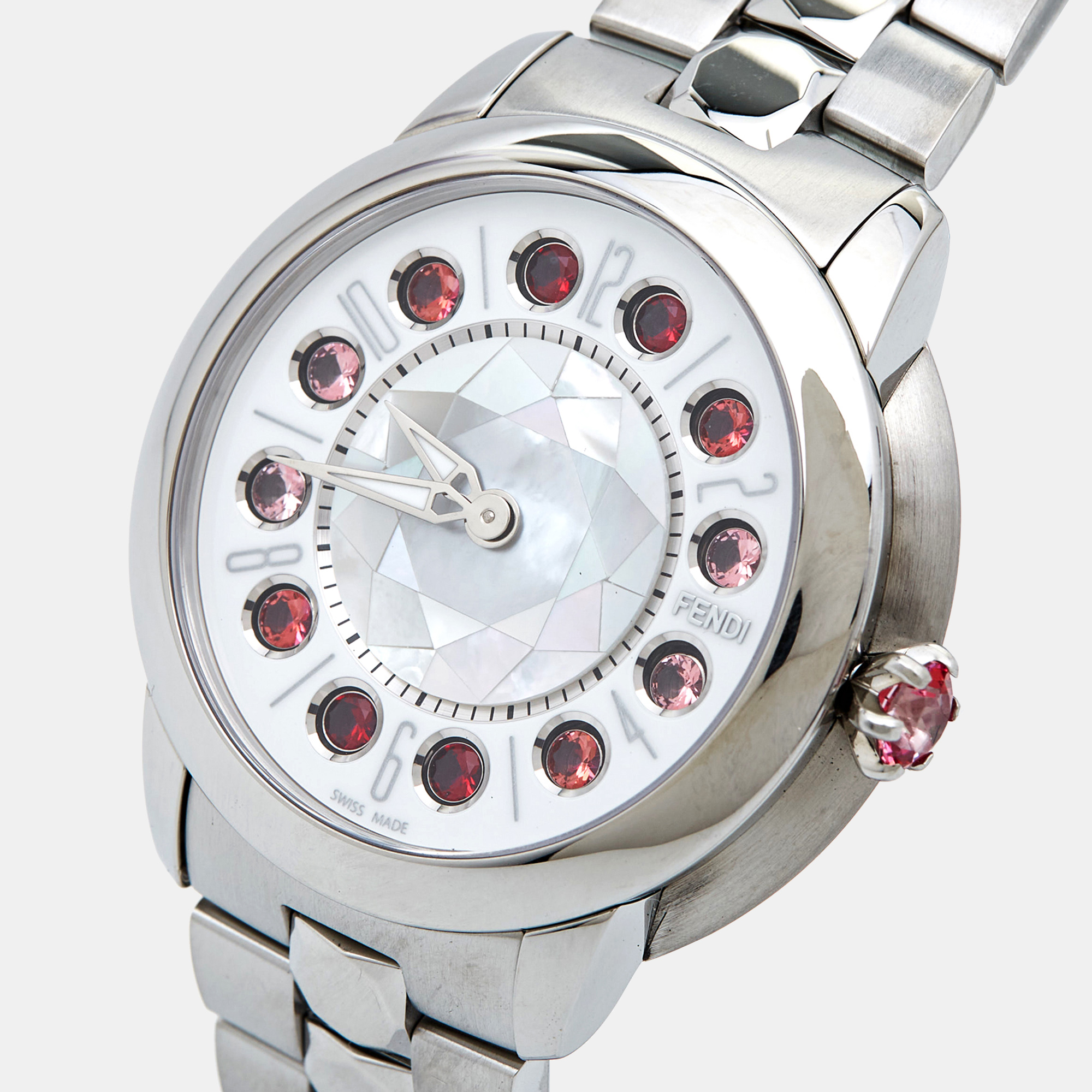 

Fendi Mother Of Pearl Stainless Steel IShine, Silver