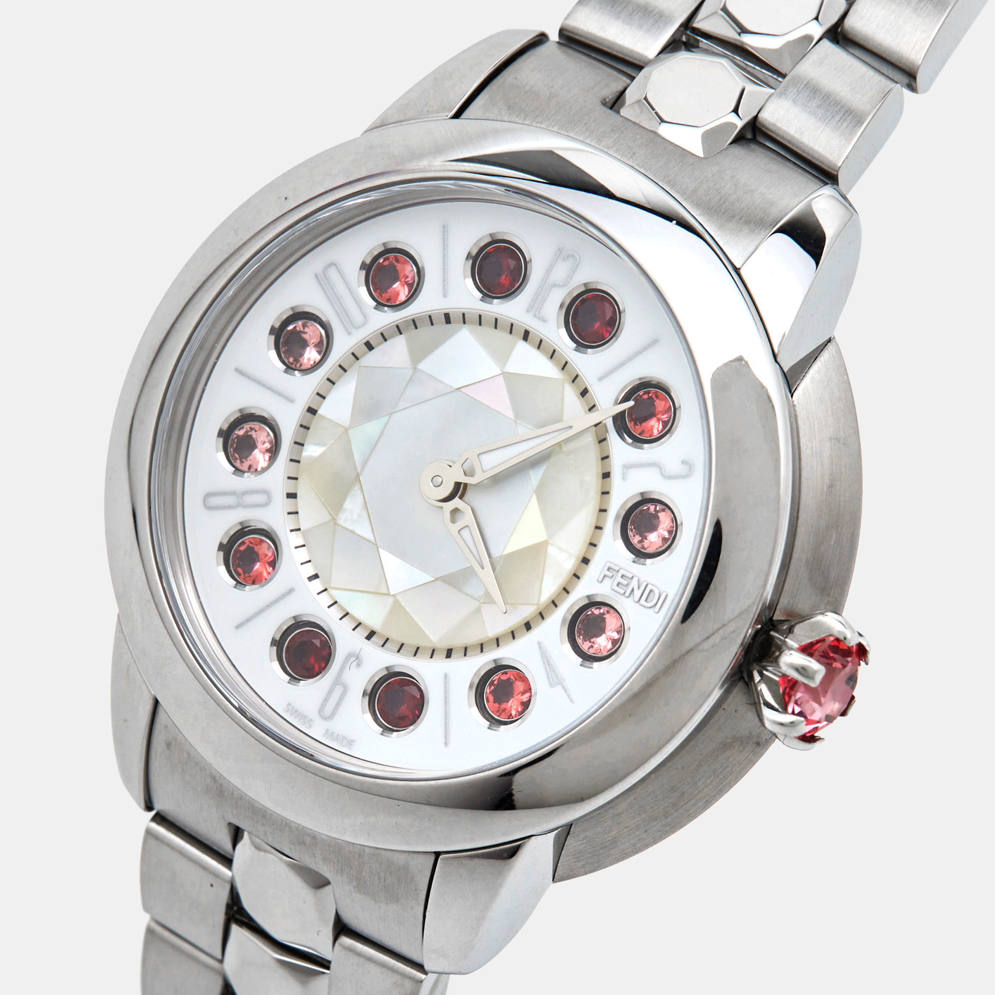 

Fendi Mother Of Pearl Stainless Steel IShine, Silver