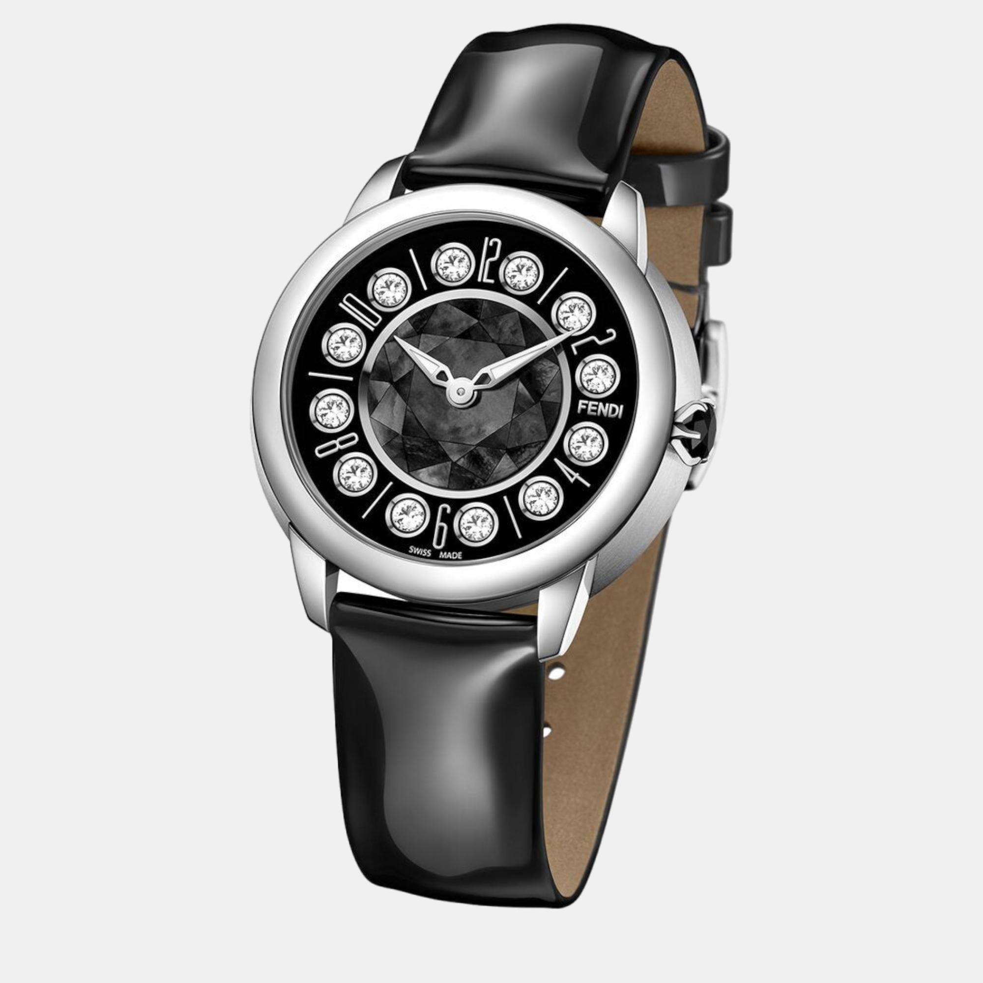 

Fendi Black Calfskin leather watch