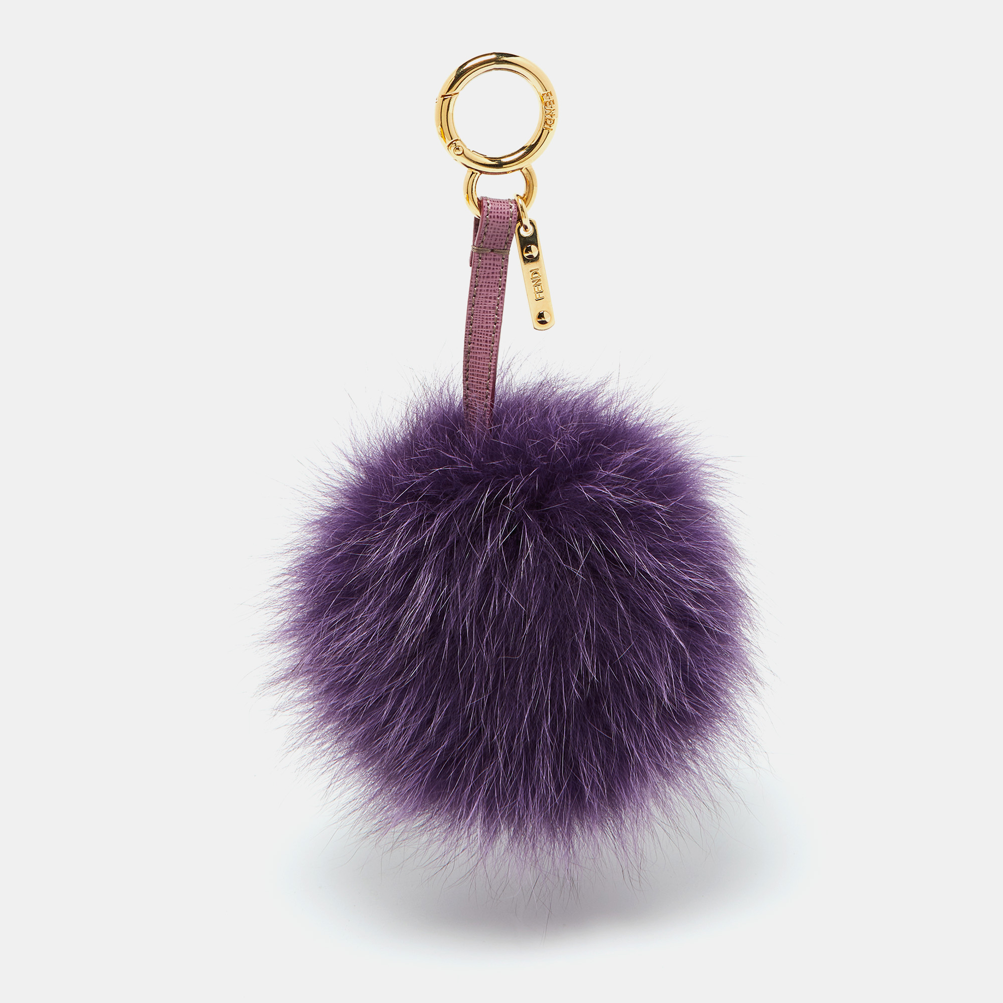 

Fendi Purple Fox Fur Pom Pom Bag Charm