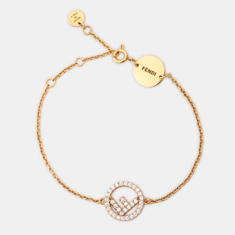 

Fendi F is Fendi Crystal Gold Tone Bracelet