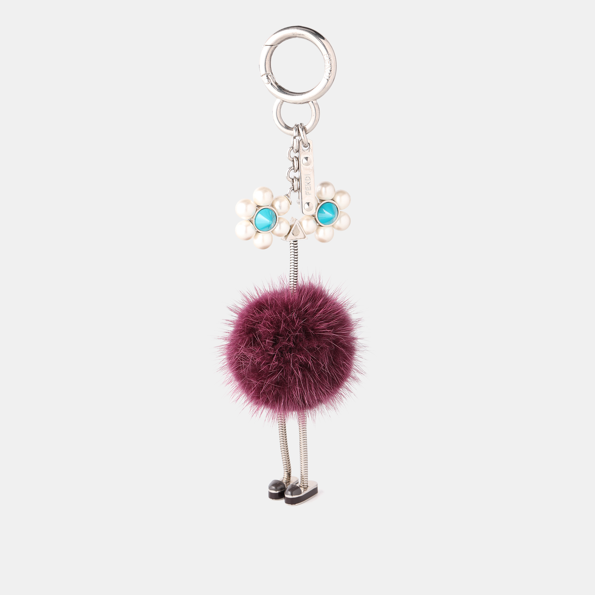 

Fendi Purple Mink Fur Pearl Chick Pom Pom Bag Charm