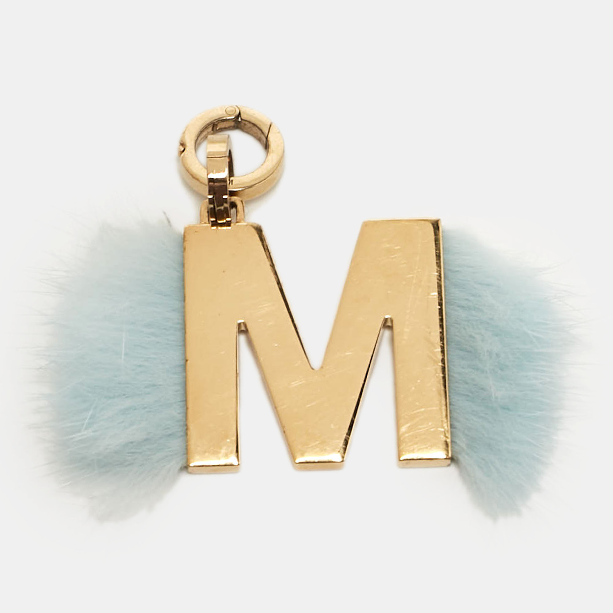 

Fendi Abclick Letter  Fur Gold Tone Charm, Blue