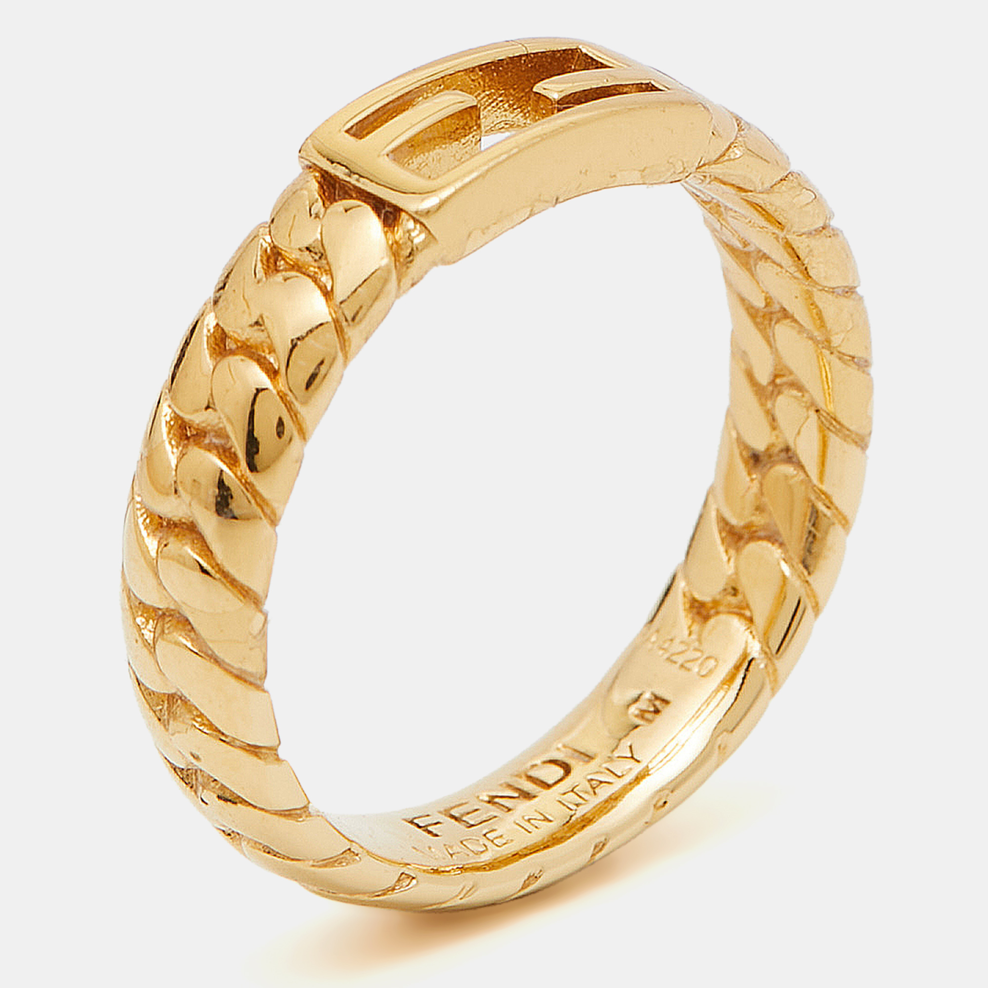 

Fendi Baguette Gold Tone Ring Size