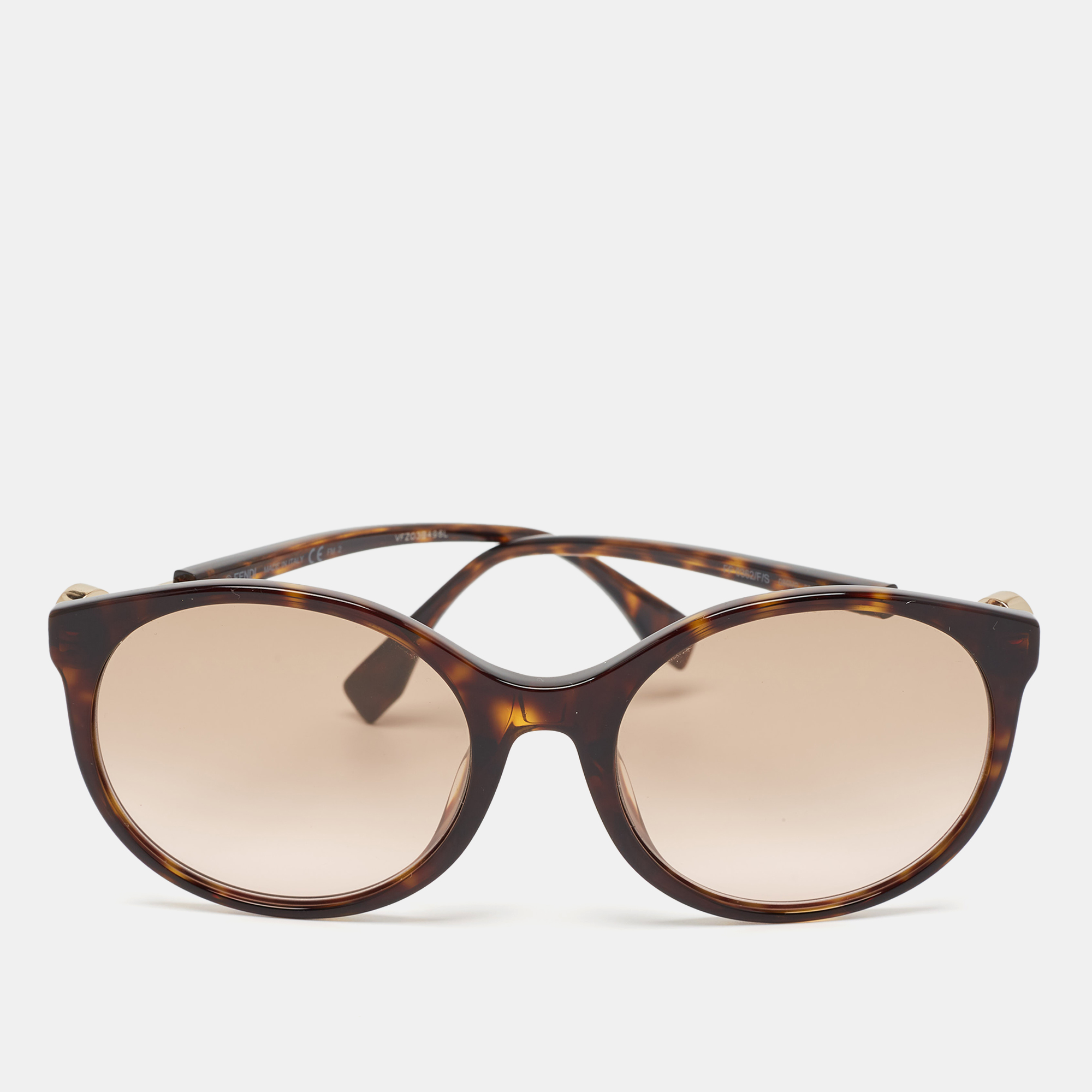 

Fendi Havana Gradient FF0362/F Round Sunglasses, Brown