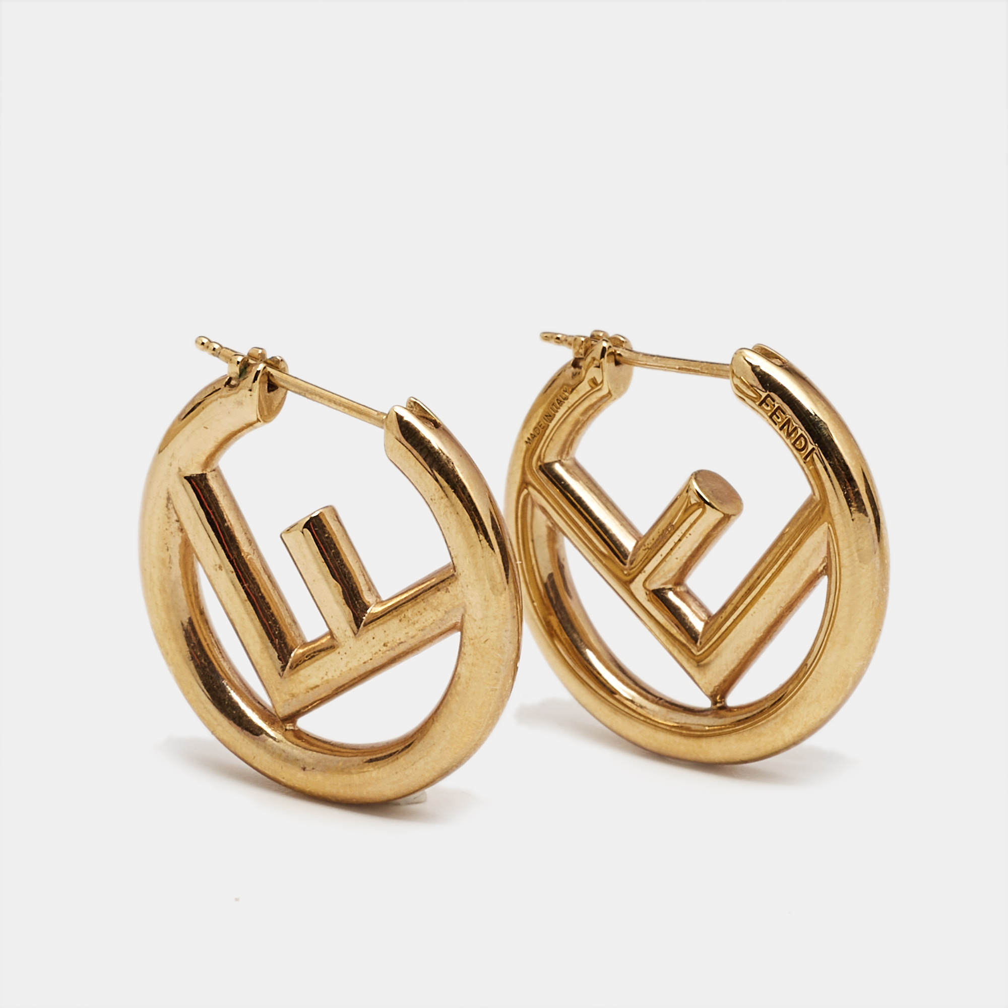 

Fendi F is Fendi Gold Tone Round Earrings