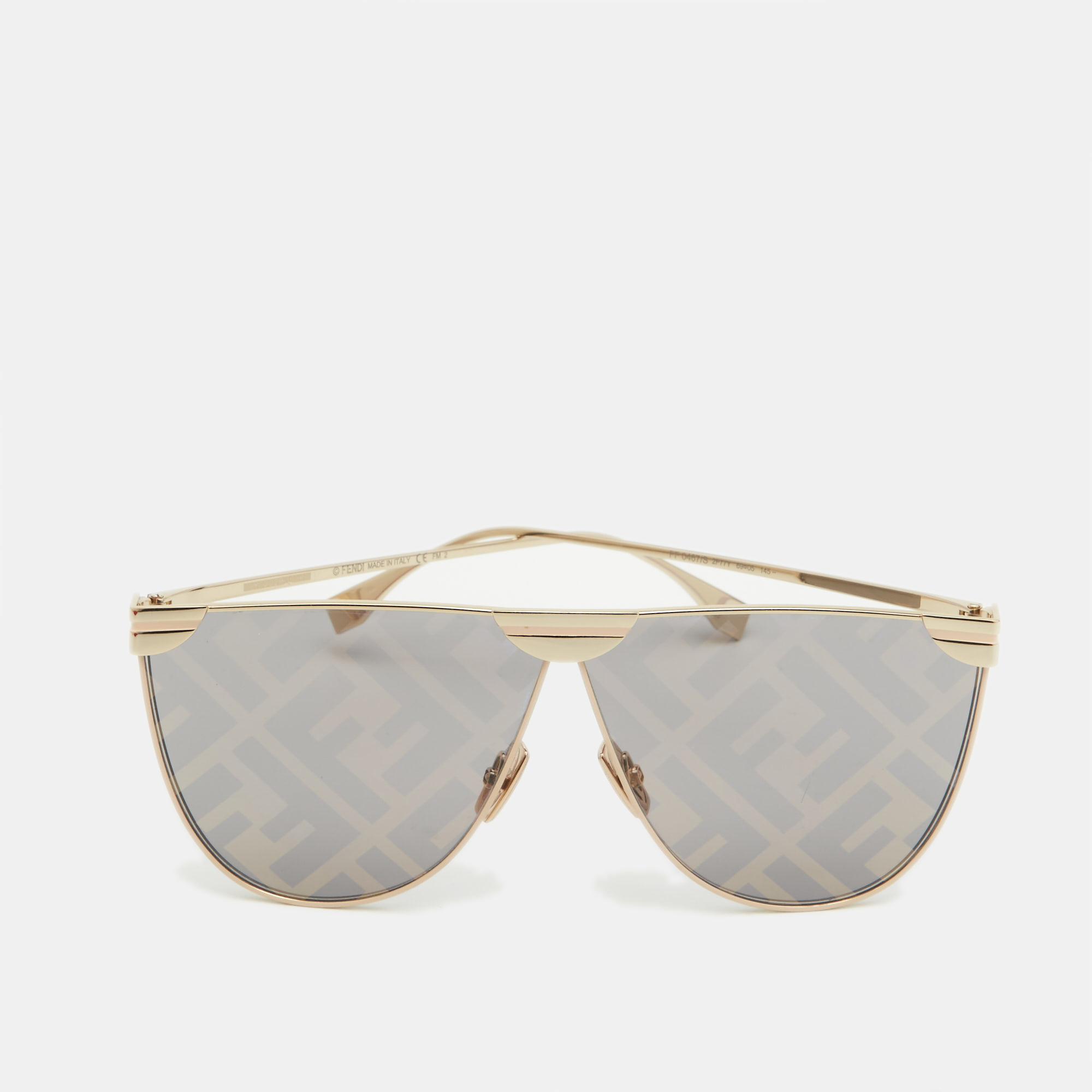 

Fendi Light Grey/Gold FF046/S Fabulous Shield Sunglasses