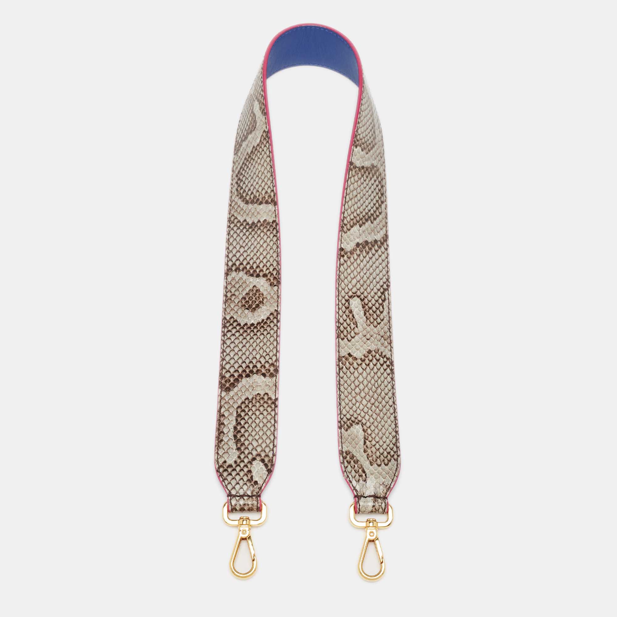 

Fendi Grey/Blue Snakeskin Strap You Shoulder Bag Strap