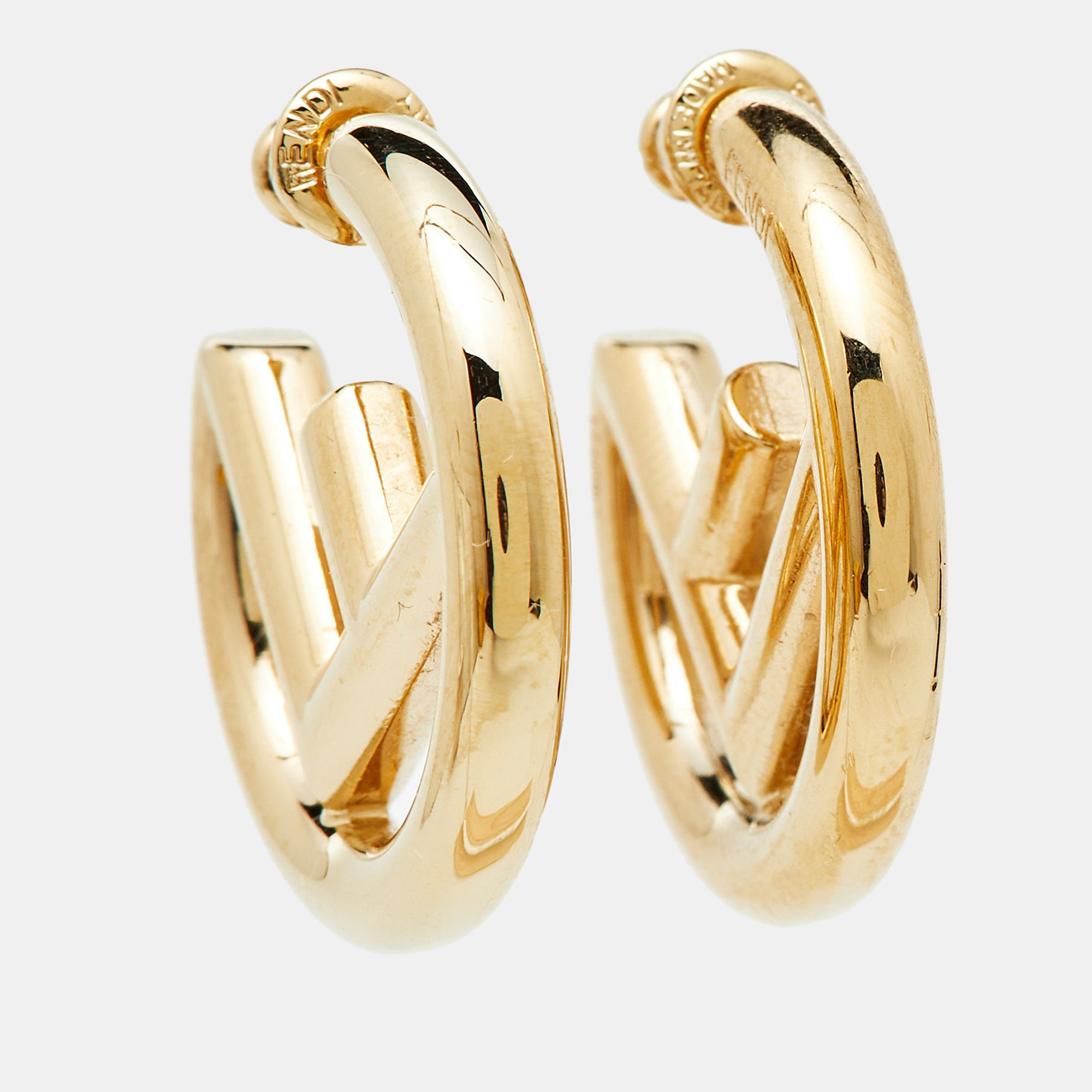 

Fendi F is Fendi Gold Tone Hoop Earrings