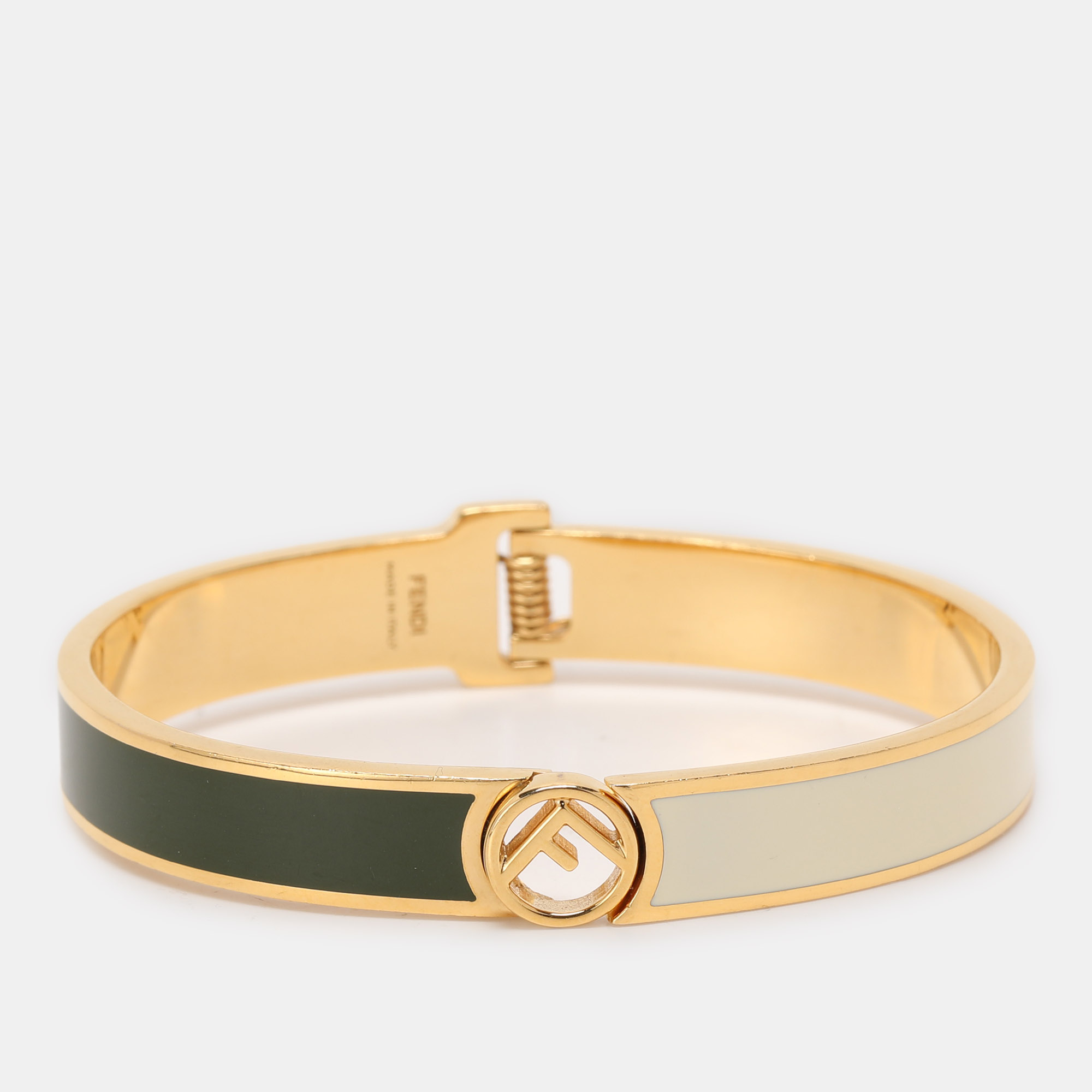 

Fendi F is Fendi Bicolor Enamel Gold Tone Bracelet, White