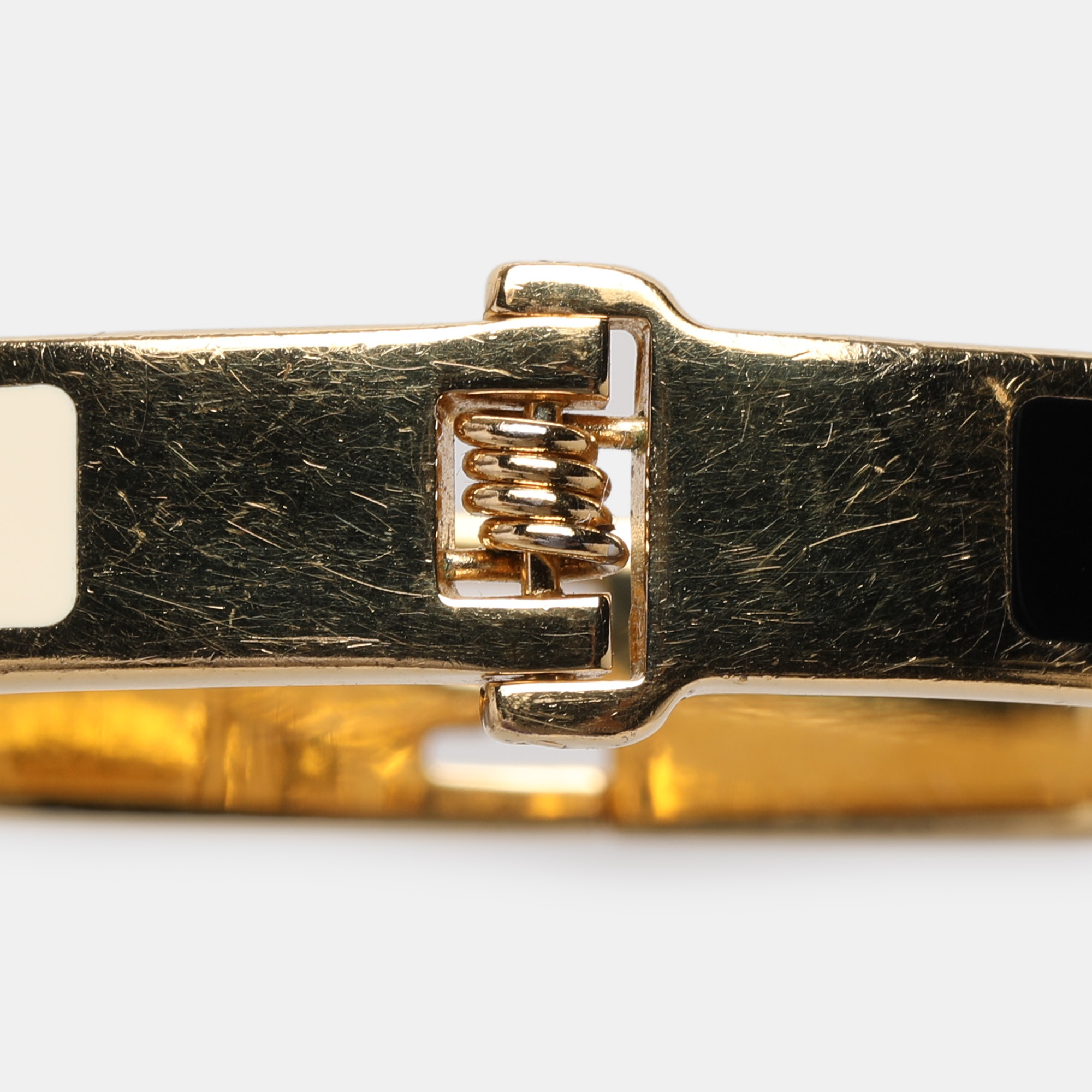 Fendi Fendista Two Tone Enamel Gold Tone Bracelet S 