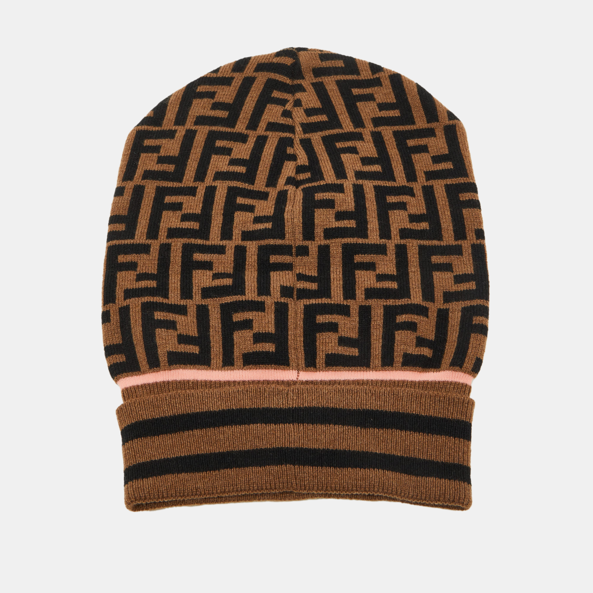 

Fendi Brown FF Cashmere & Wool Knit Beanie