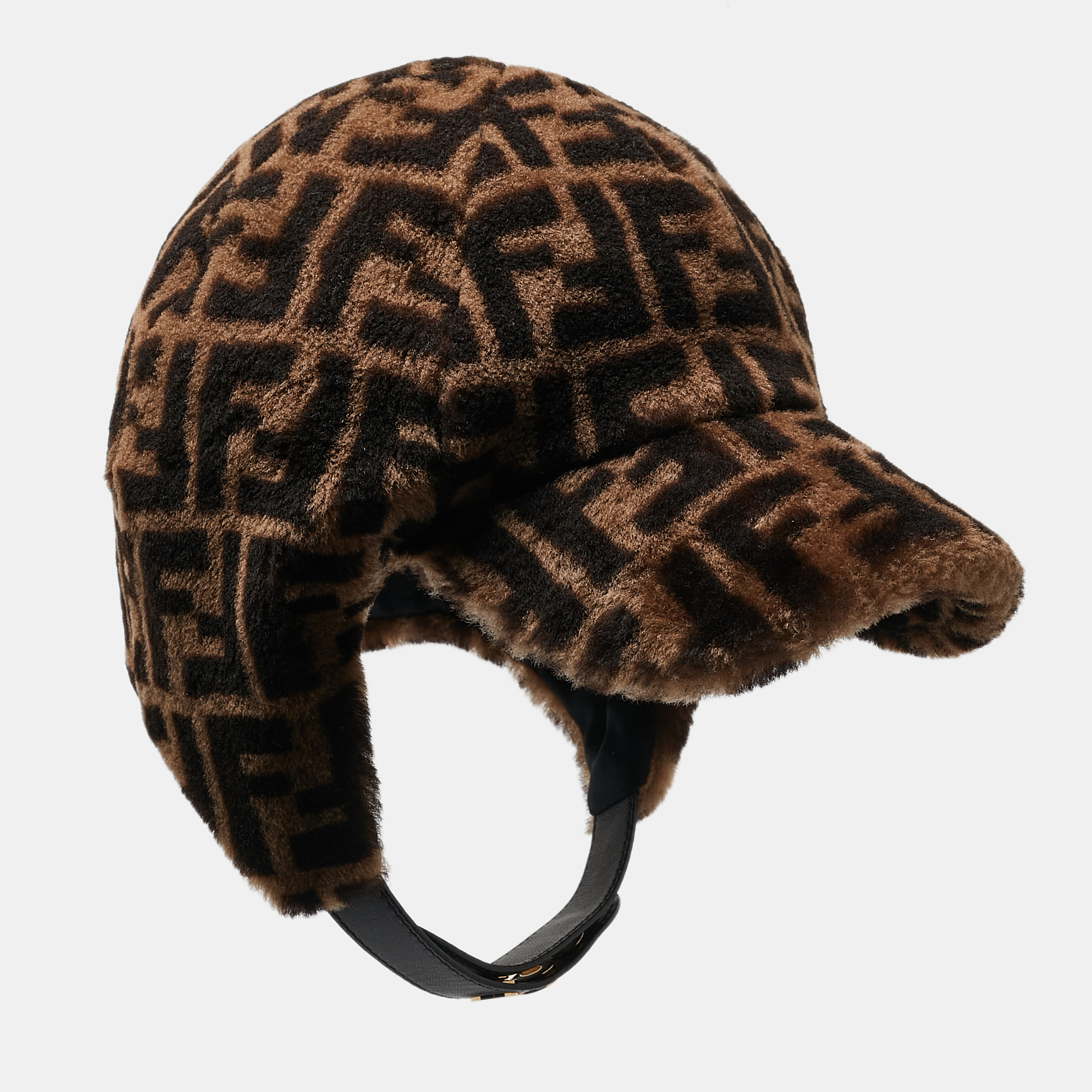 

Fendi Brown Zucca Shearling Fur Cap