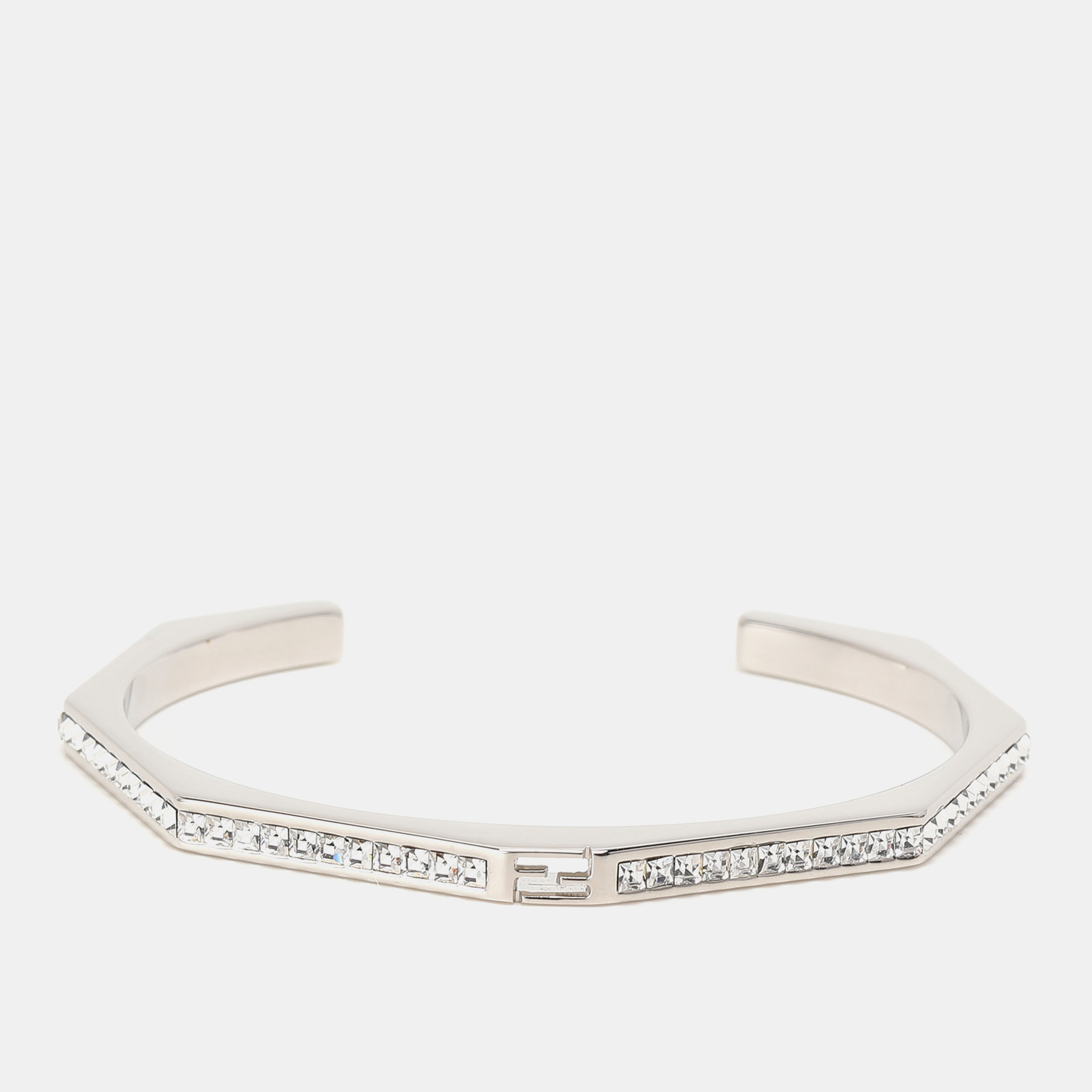 

Fendi Baguette Silver Tone Open Cuff Bracelet