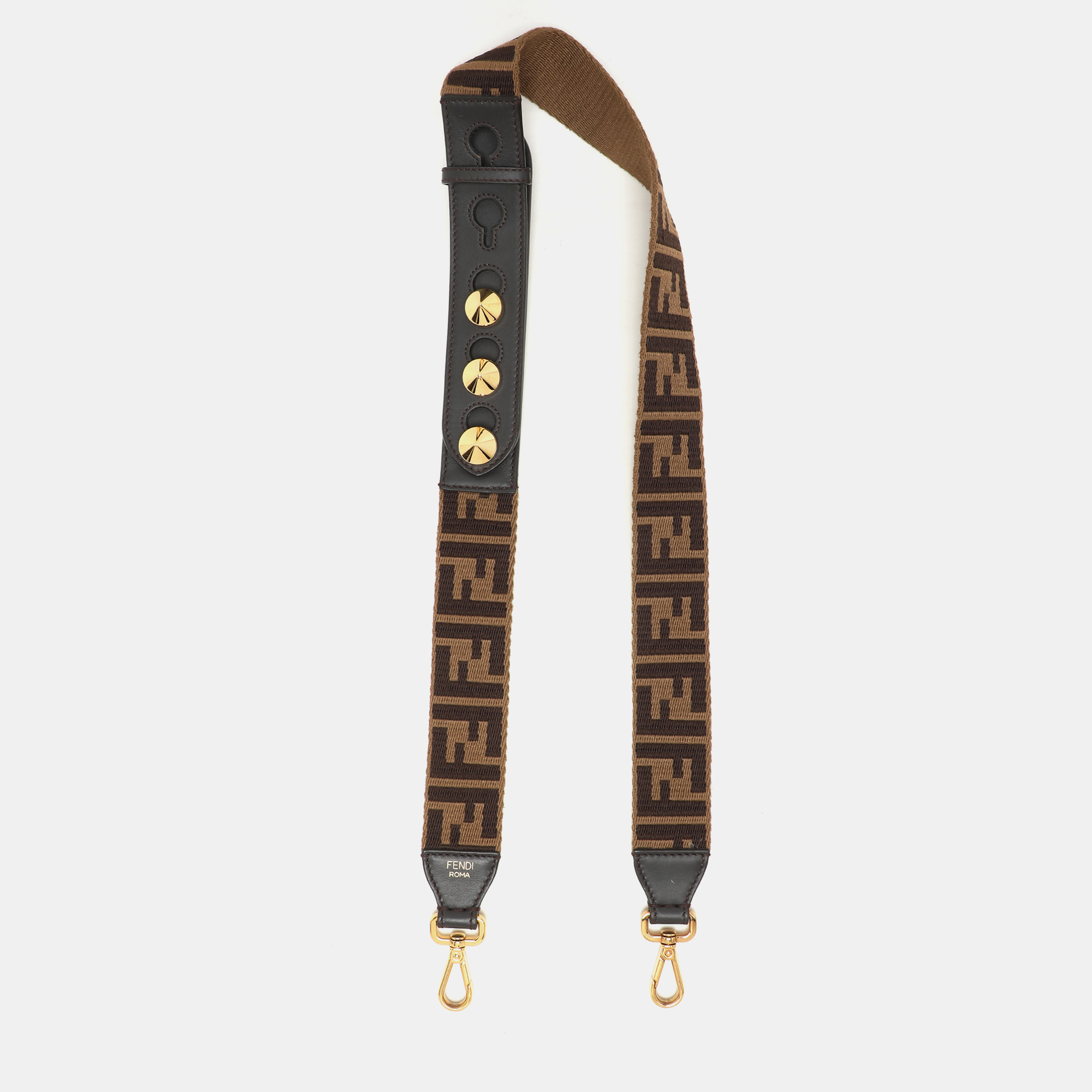 

Fendi Brown Zucca Canvas and Leather Strap You Shoulder Strap