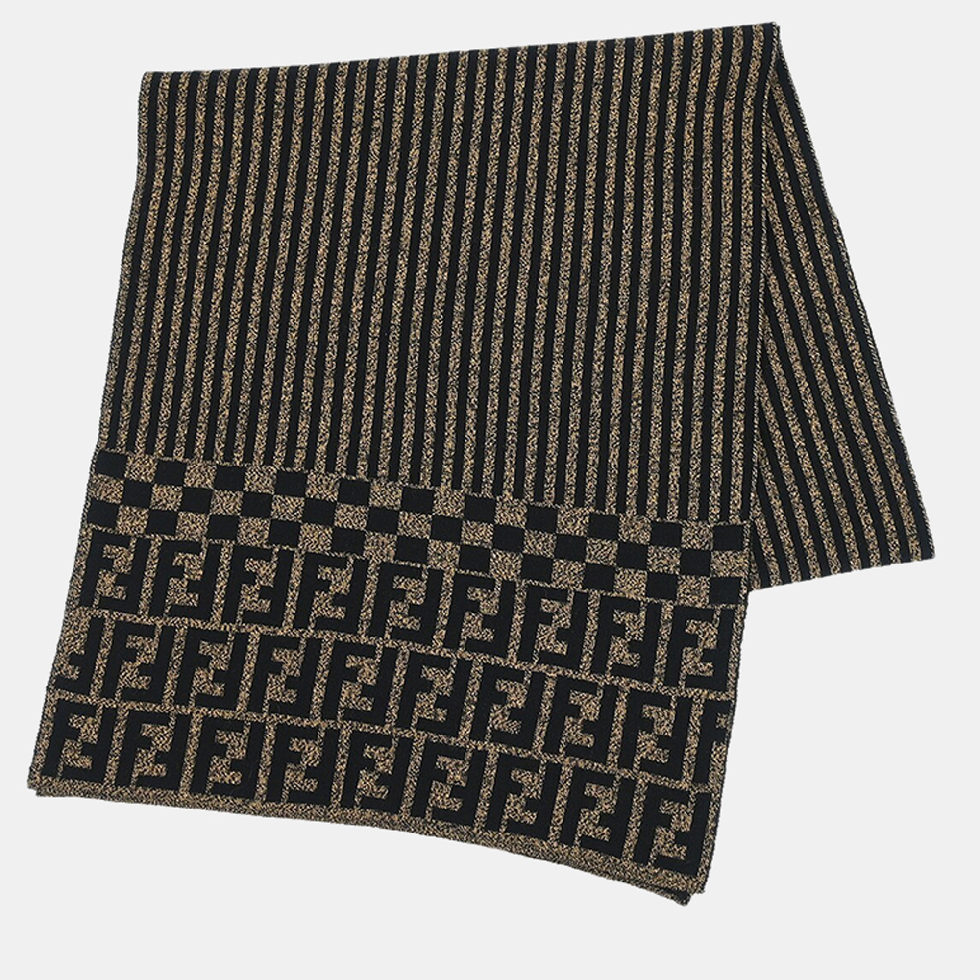 

Fendi Brown Logo Wool Stole