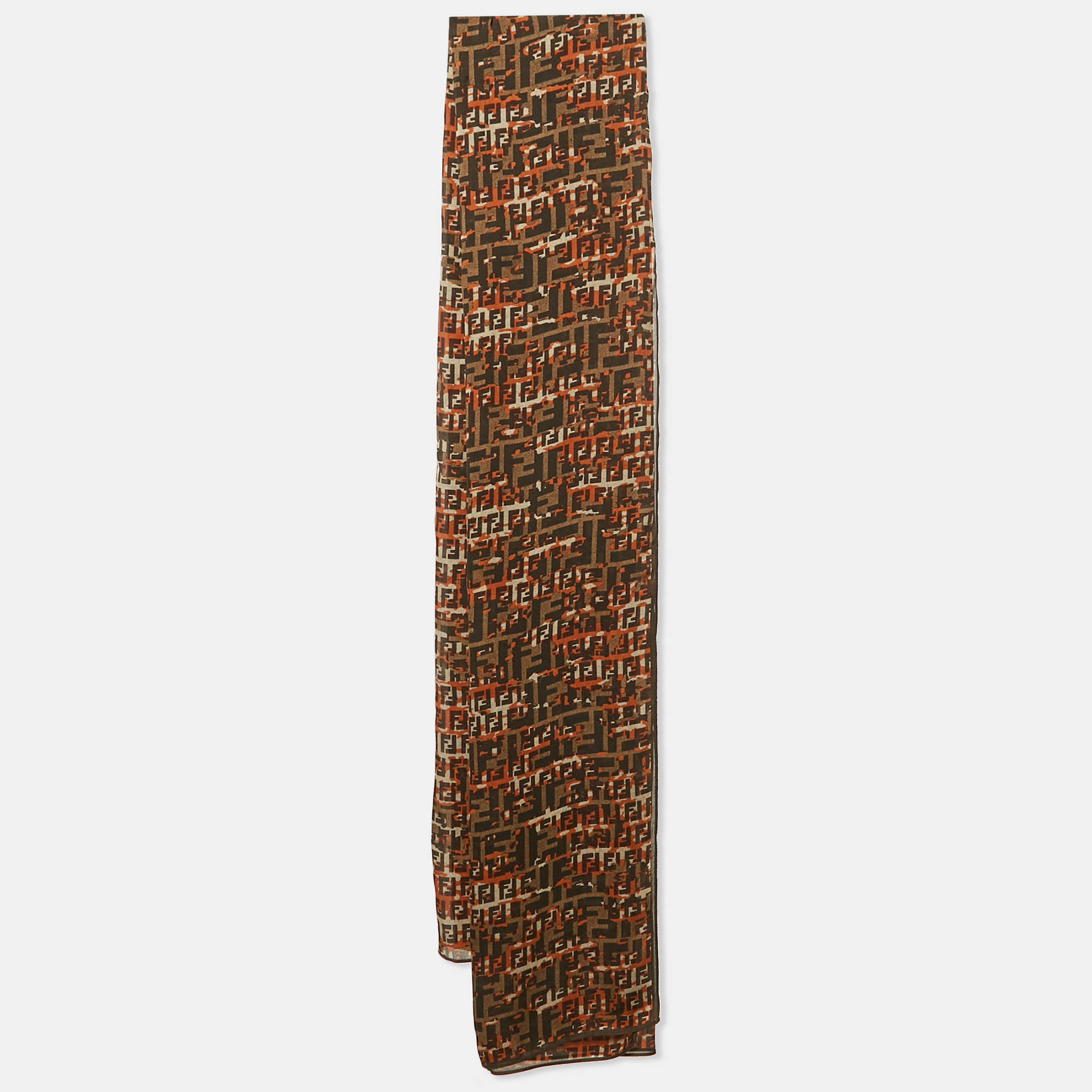 

Fendi Brown/Multicolor Zucca Silk Stole