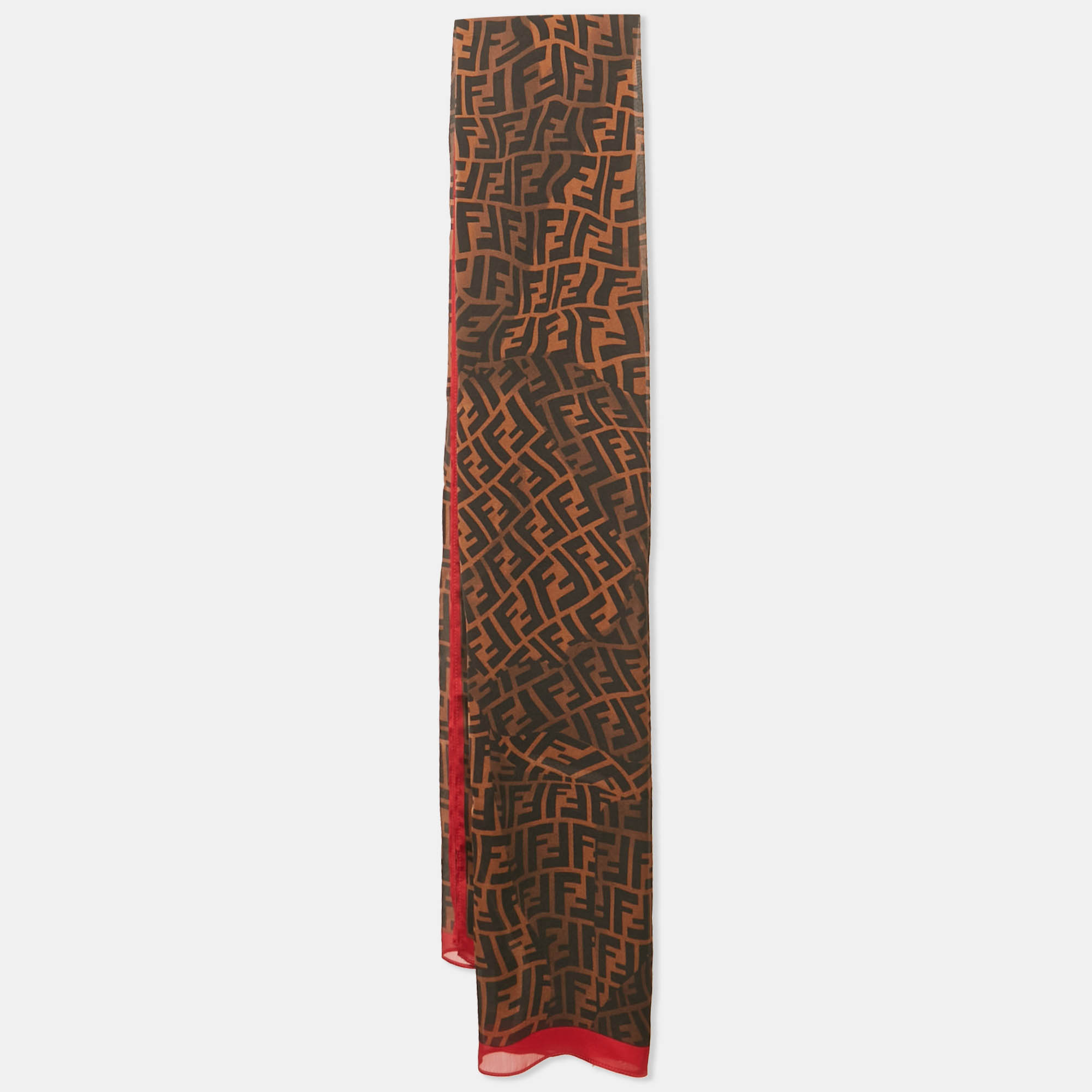 

Fendi Brown Zucca Monogram Silk Stole