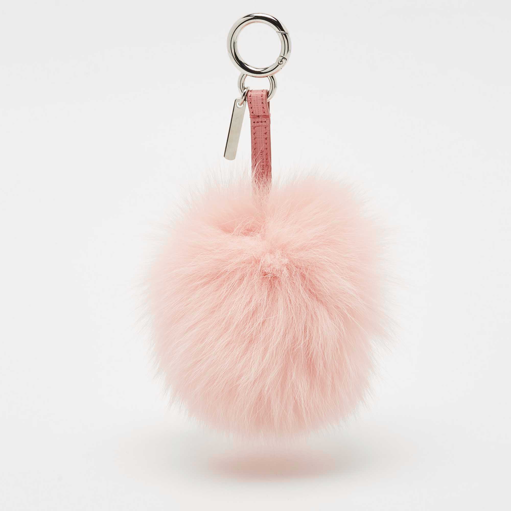 

Fendi Pink Fox Fur Pom Pom Bag Charm