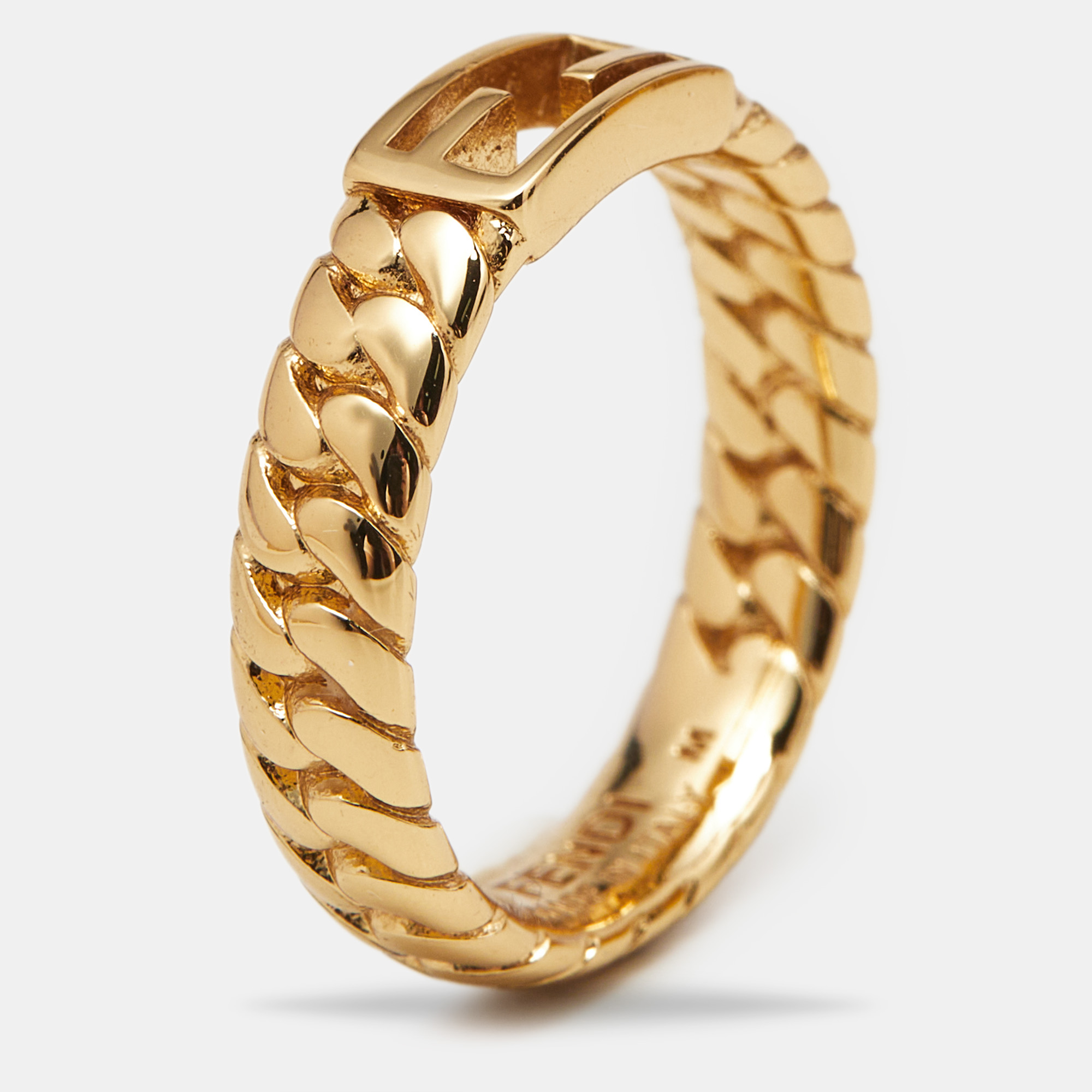 

Fendi Baguette Gold Tone Ring Size