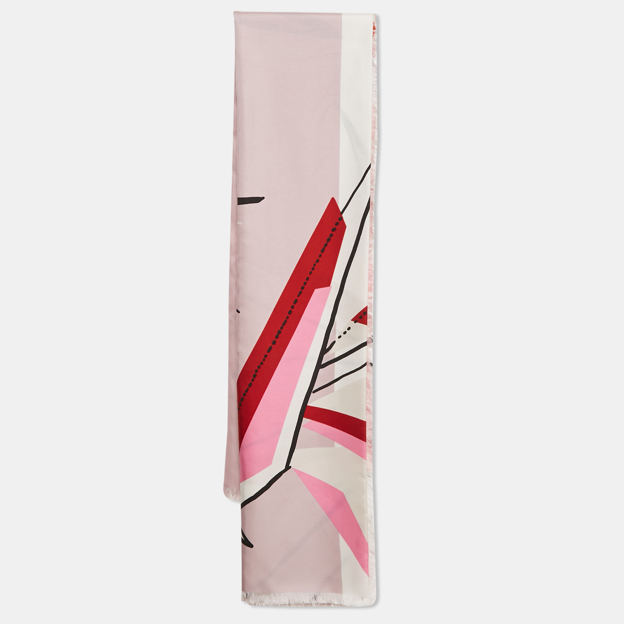 

Fendi Pink Abstract Print Silk Scarf