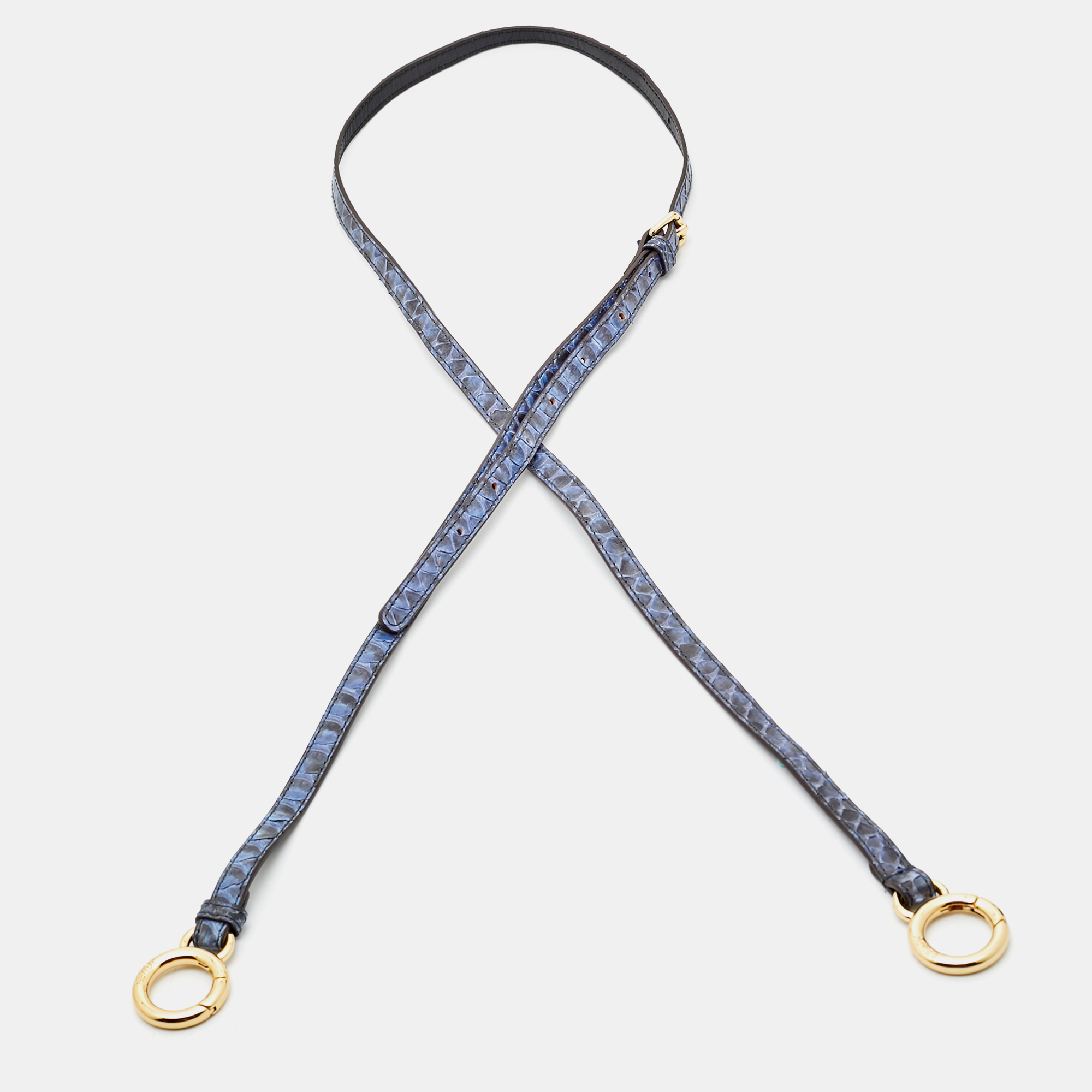 

Fendi Blue/Black Python and Leather Adjustable Shoulder Bag Strap