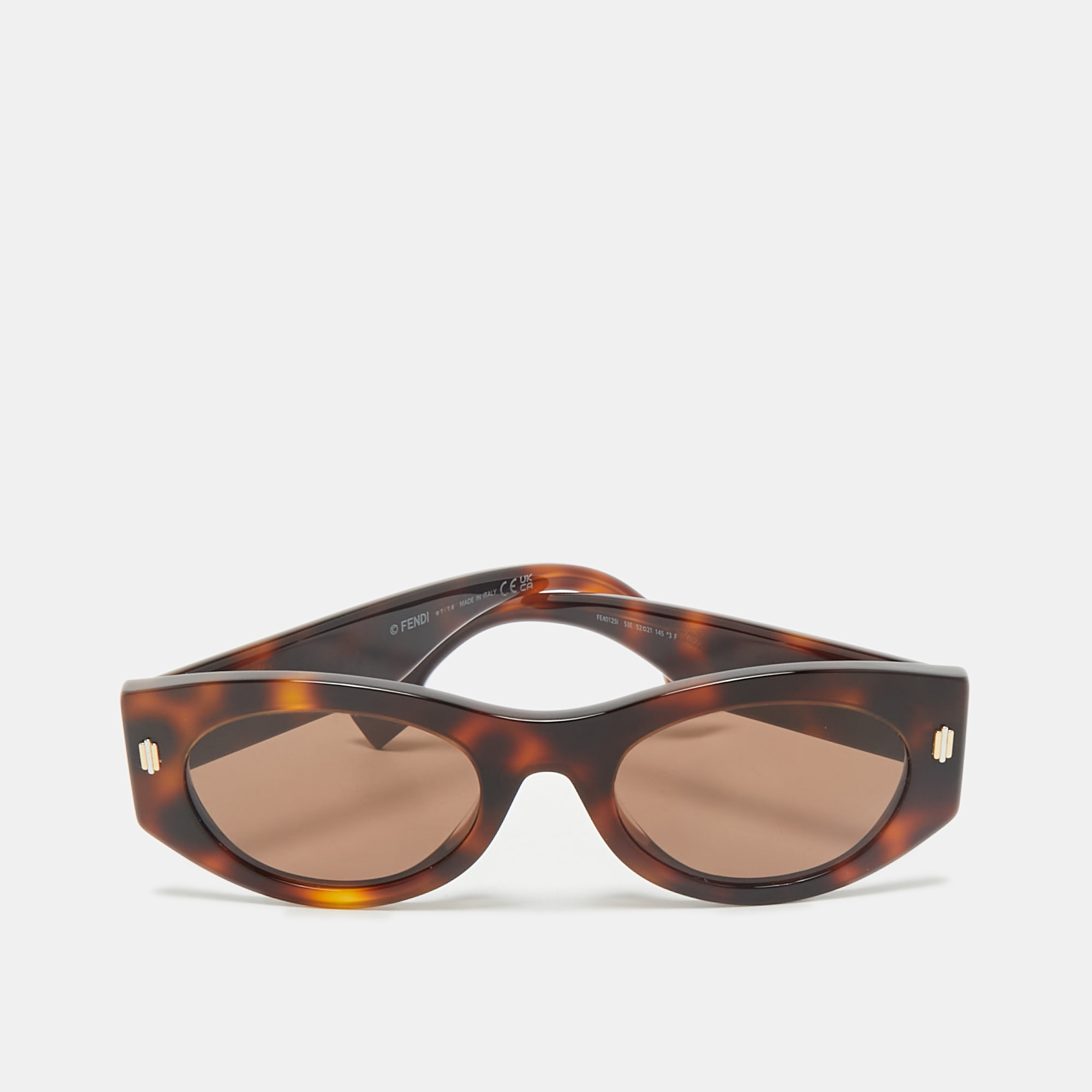 

Fendi Tortoise Brown FE40125I Frame Oval Sunglasses
