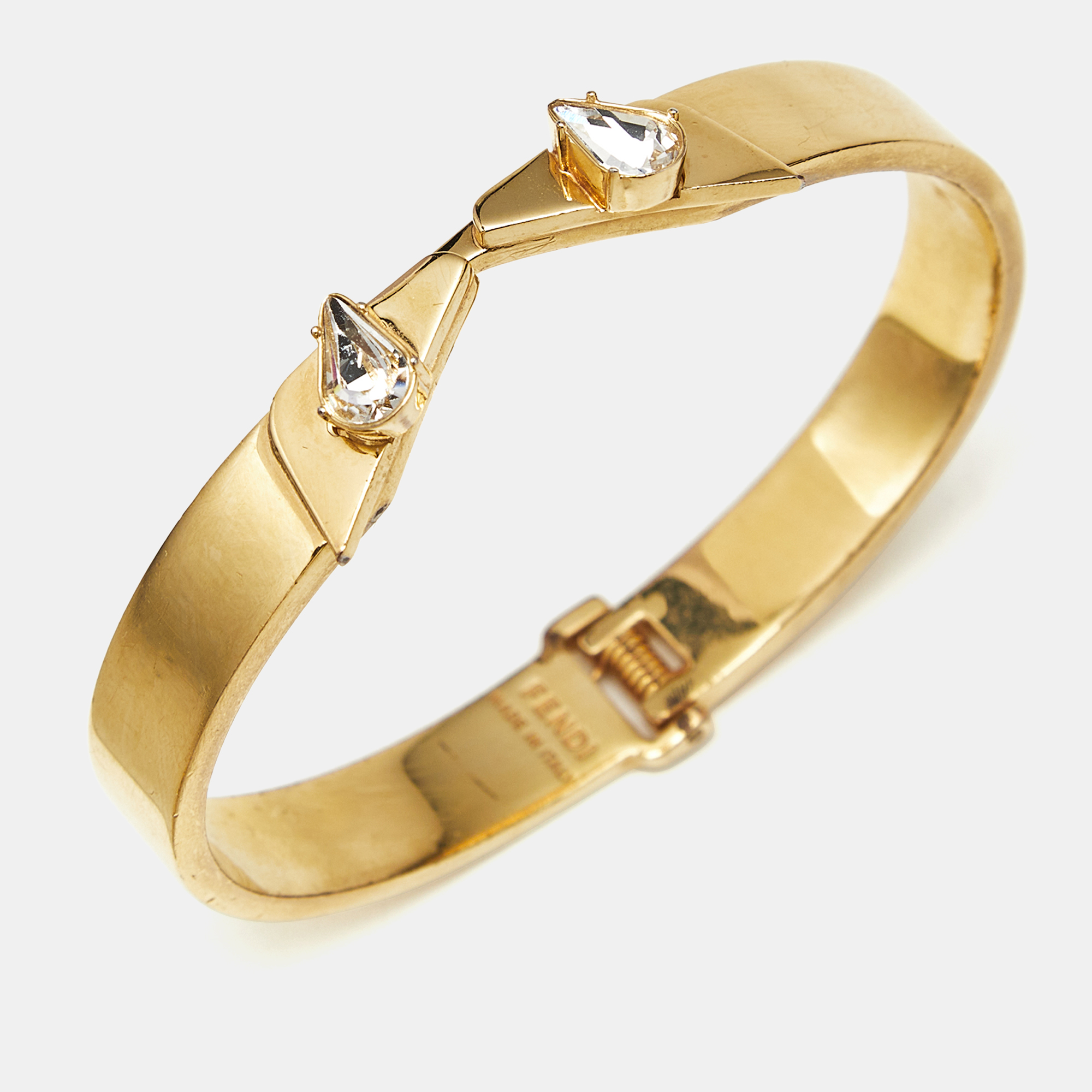 

Fendi Monster Eyes Crystal Gold Tone Bracelet
