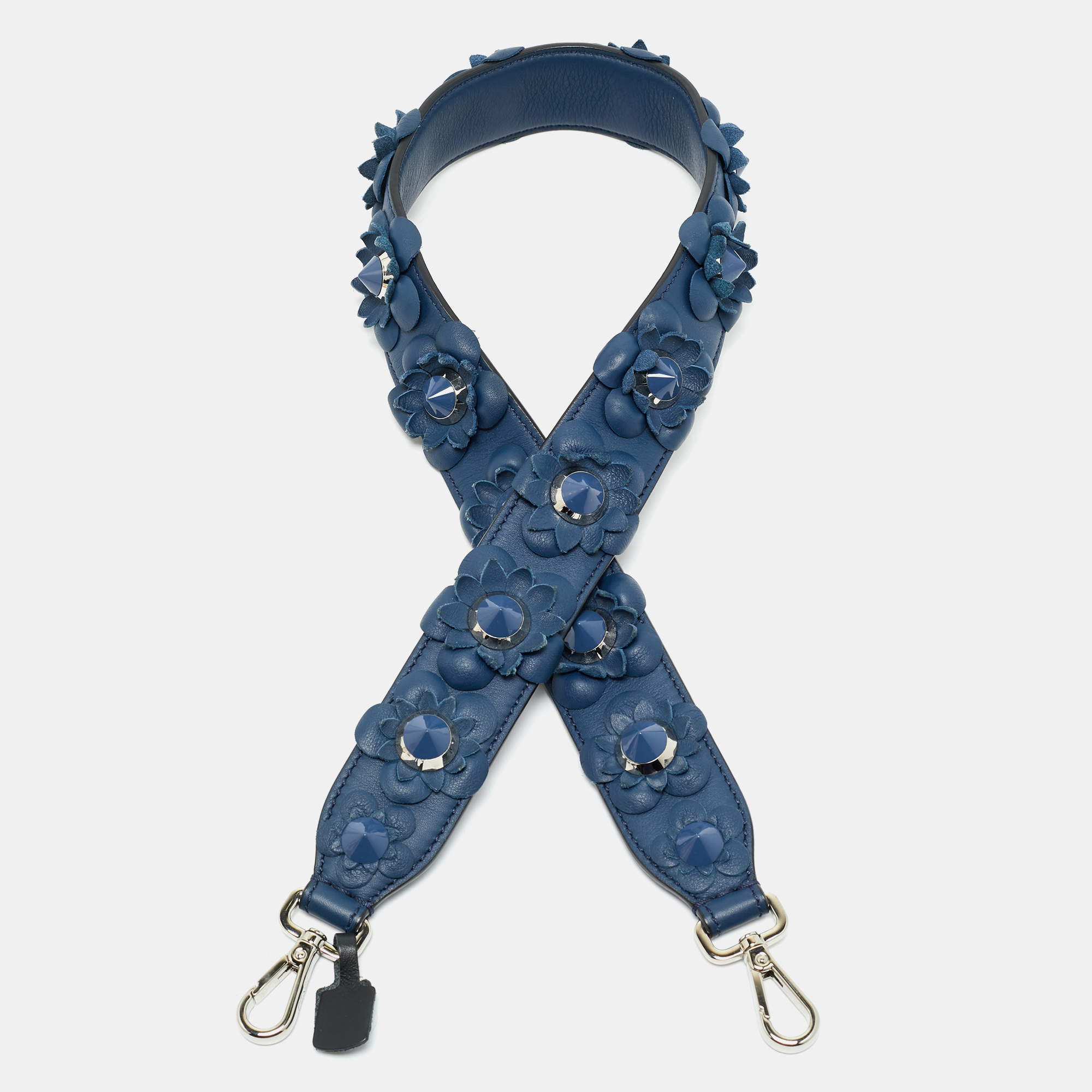 

Fendi Blue Flowerland Leather Strap You Shoulder Strap