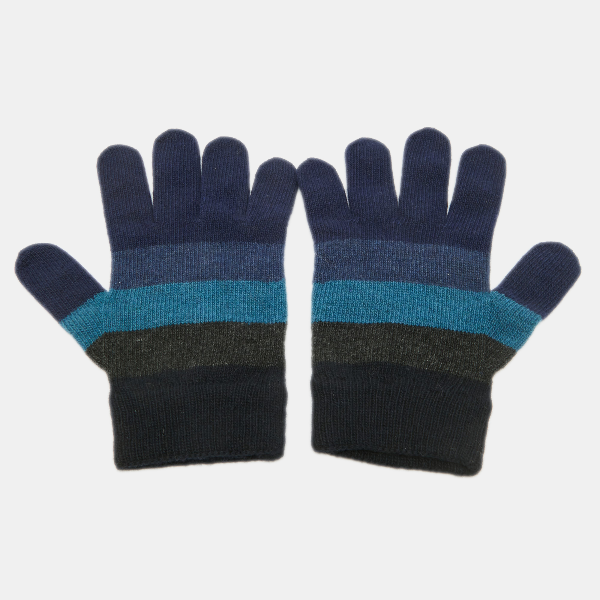 

Fendi Blue Wool Blend Gloves