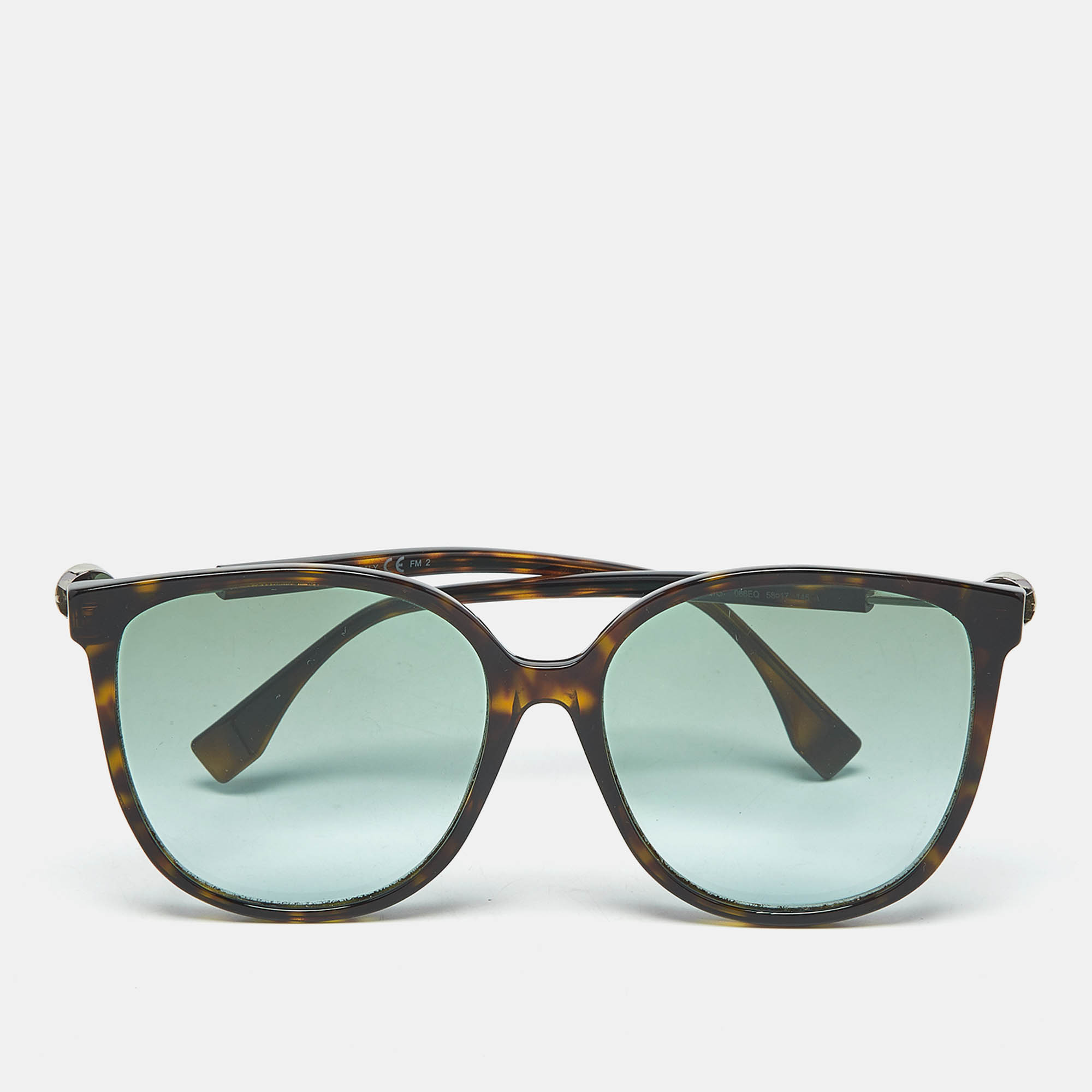 Pre-owned Fendi Tortoise Brown Gradient Ff 0374/s Cat Eye Sunglasses