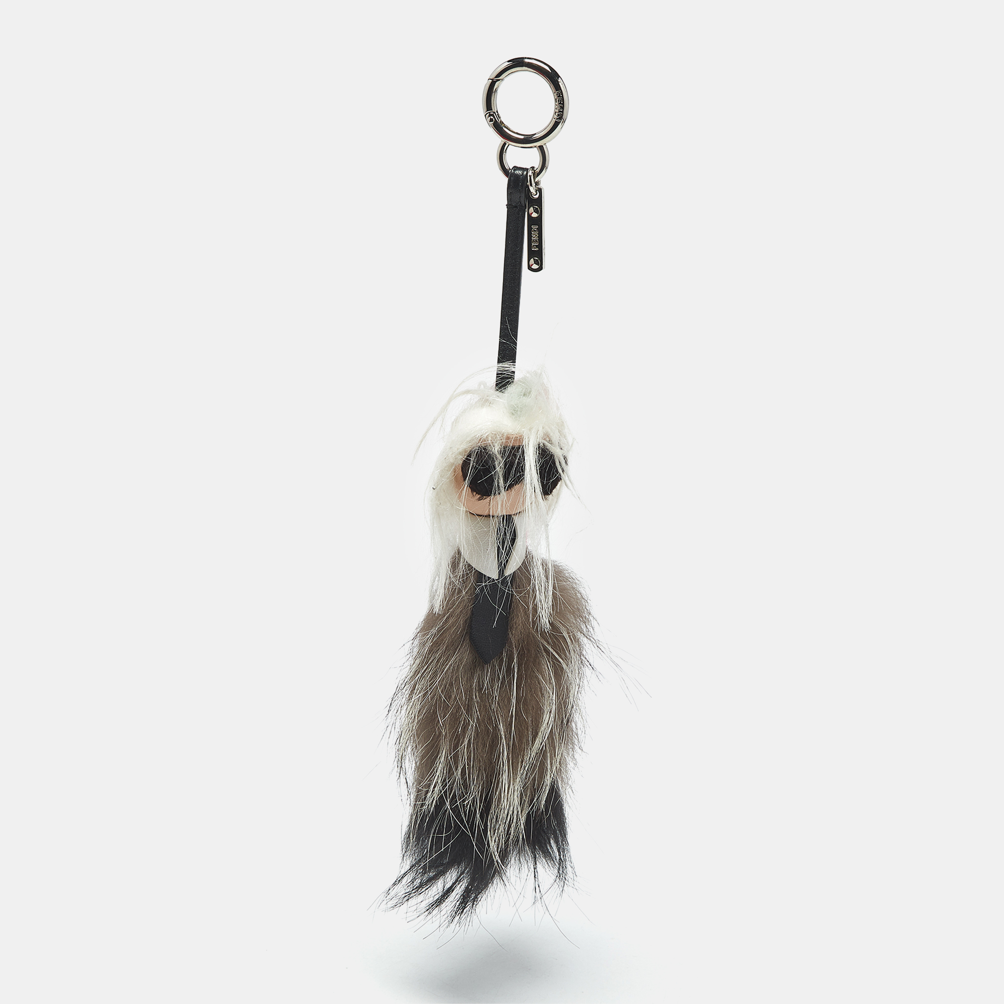 Pre-owned Fendi Multicolor Fur And Leather Karlito Bag Charm