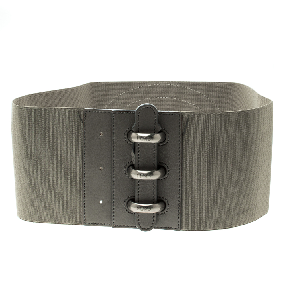 Fendi Grey Elastic Wait Belt 80cm 