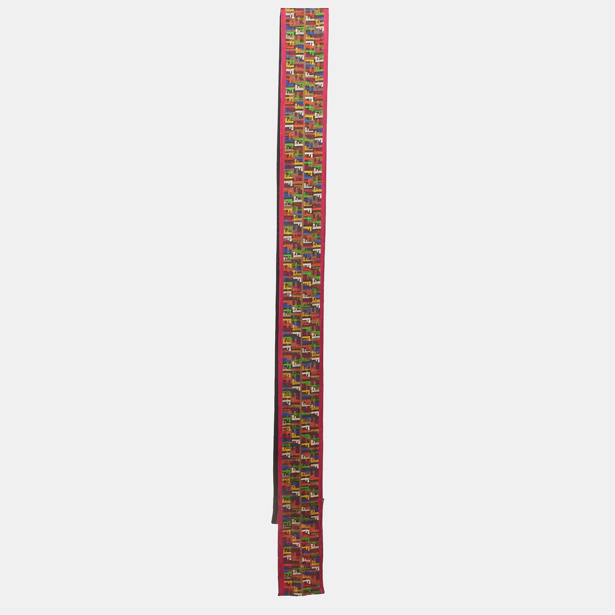 Pre-owned Fendi Multicolor Zuchino Pint Silk Bandeau Scarf