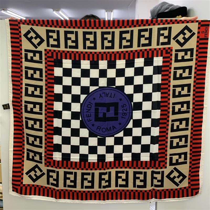 

Fendi  Silk Checked Scarf, Multicolor