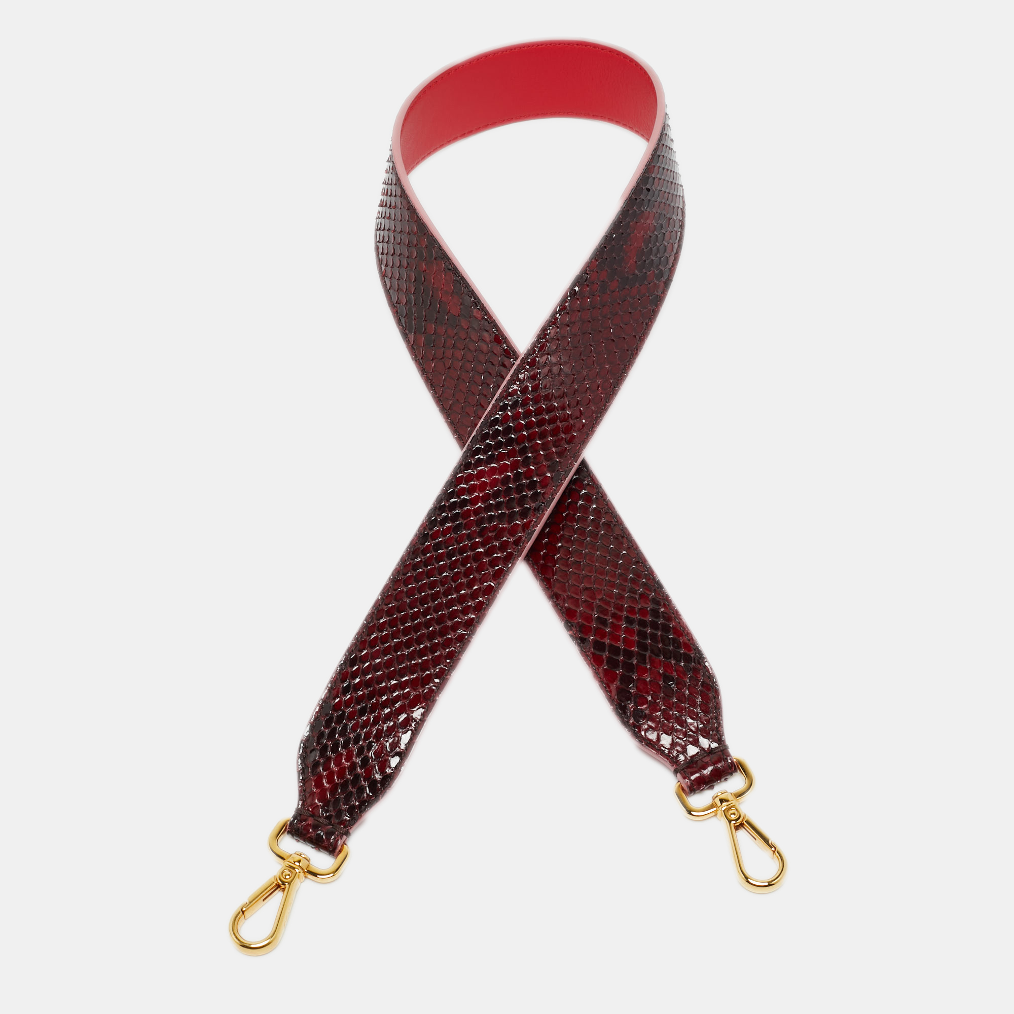 

Fendi Red Python Strap You Shoulder Bag Strap