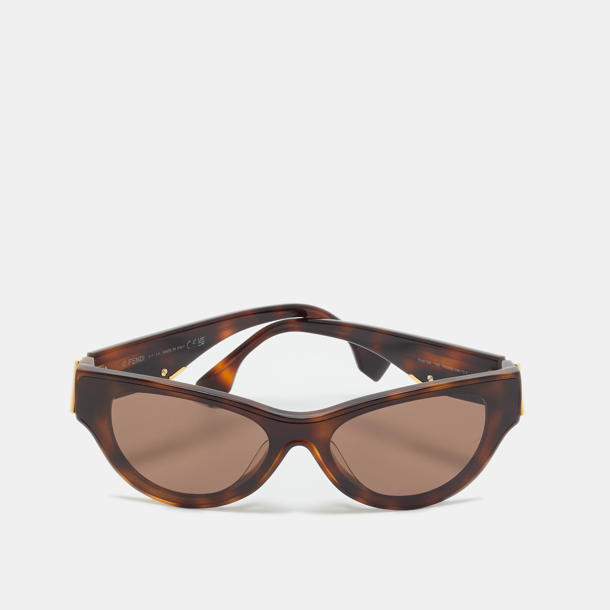 Pre-owned Fendi Tortoise Brown Fe40135f First Cat Eye Sunglasses