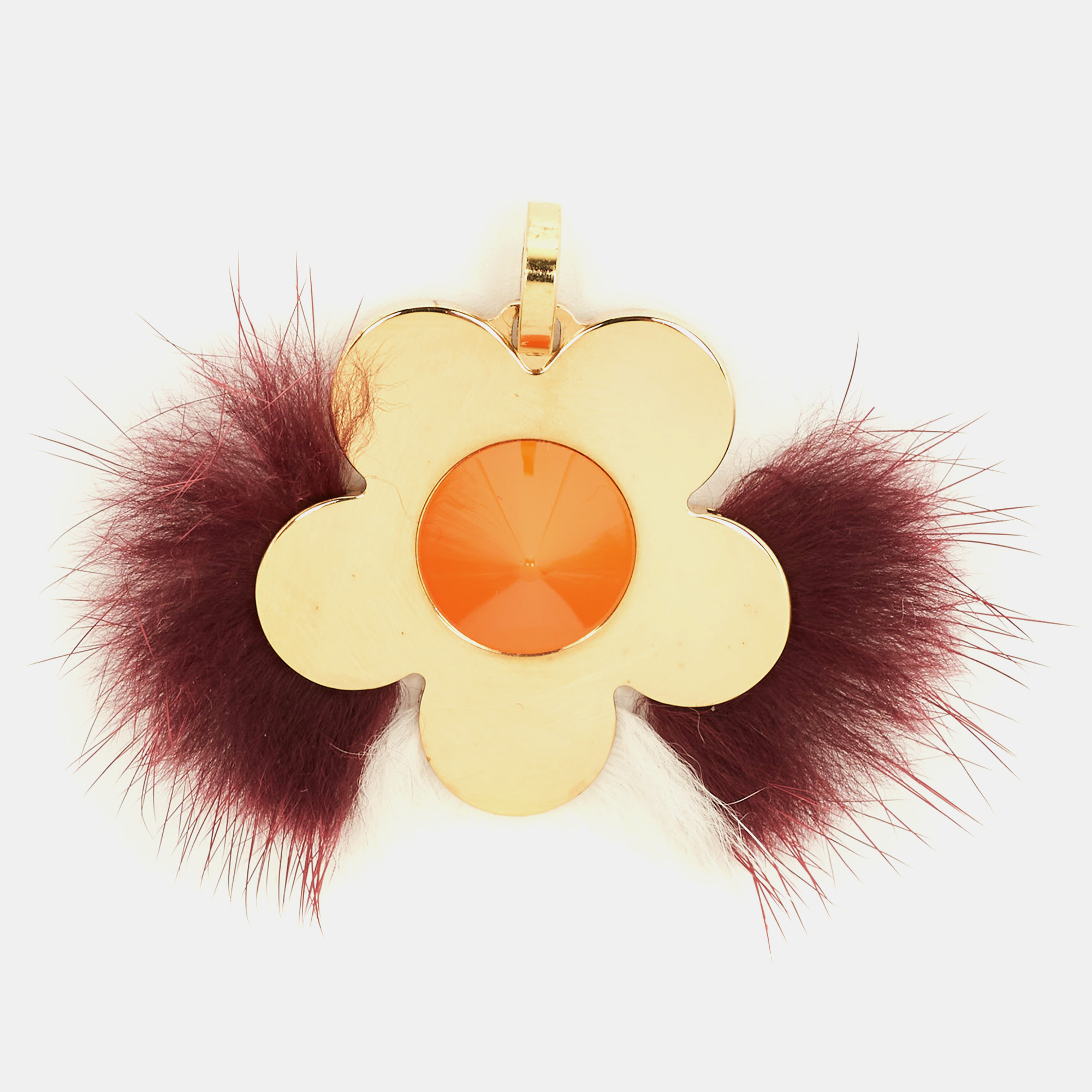 FENDI Pre-owned Resin Fox Fur Gold Tone Charm