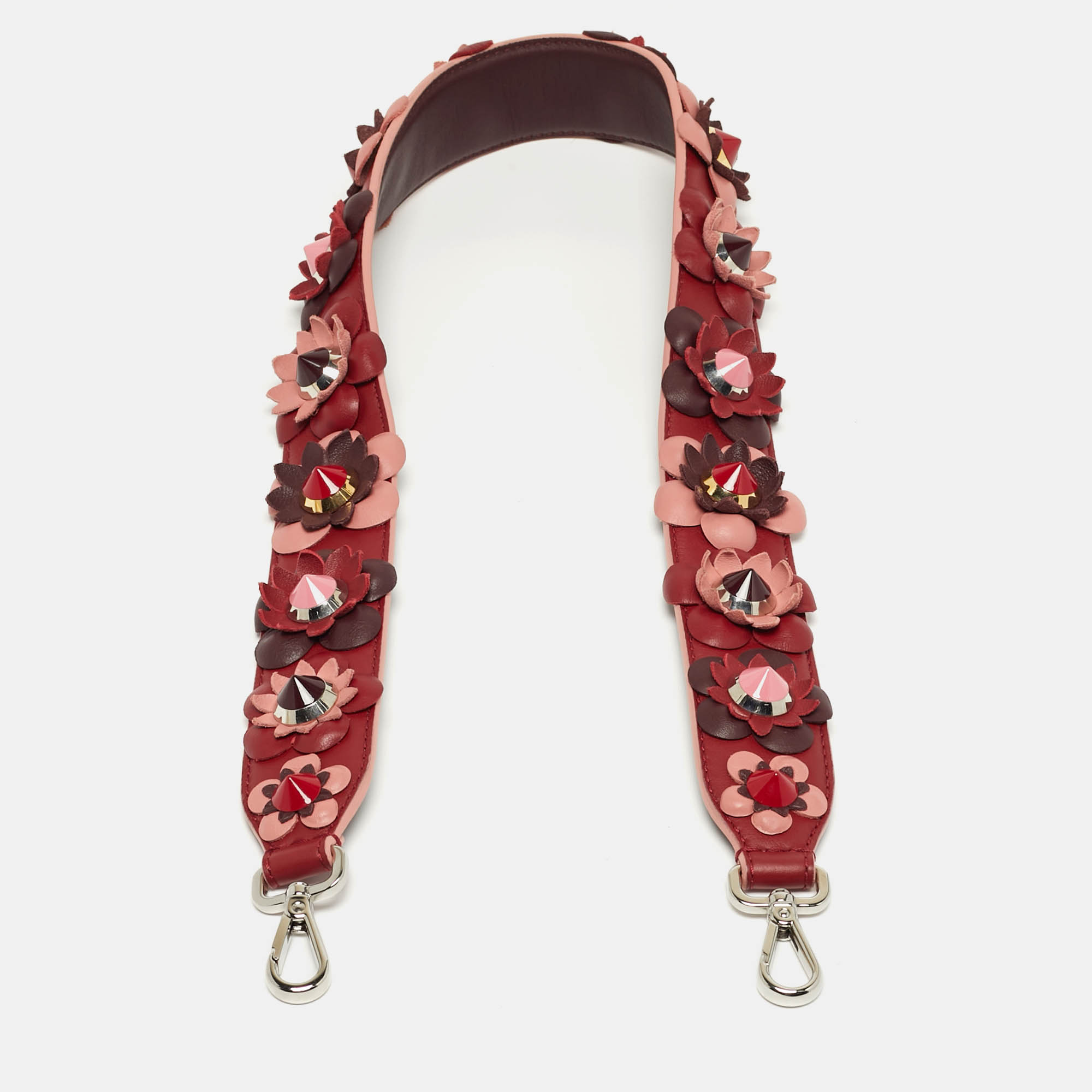 

Fendi Flowerland Strap You Tricolor Leather Shoulder Bag Strap, Multicolor