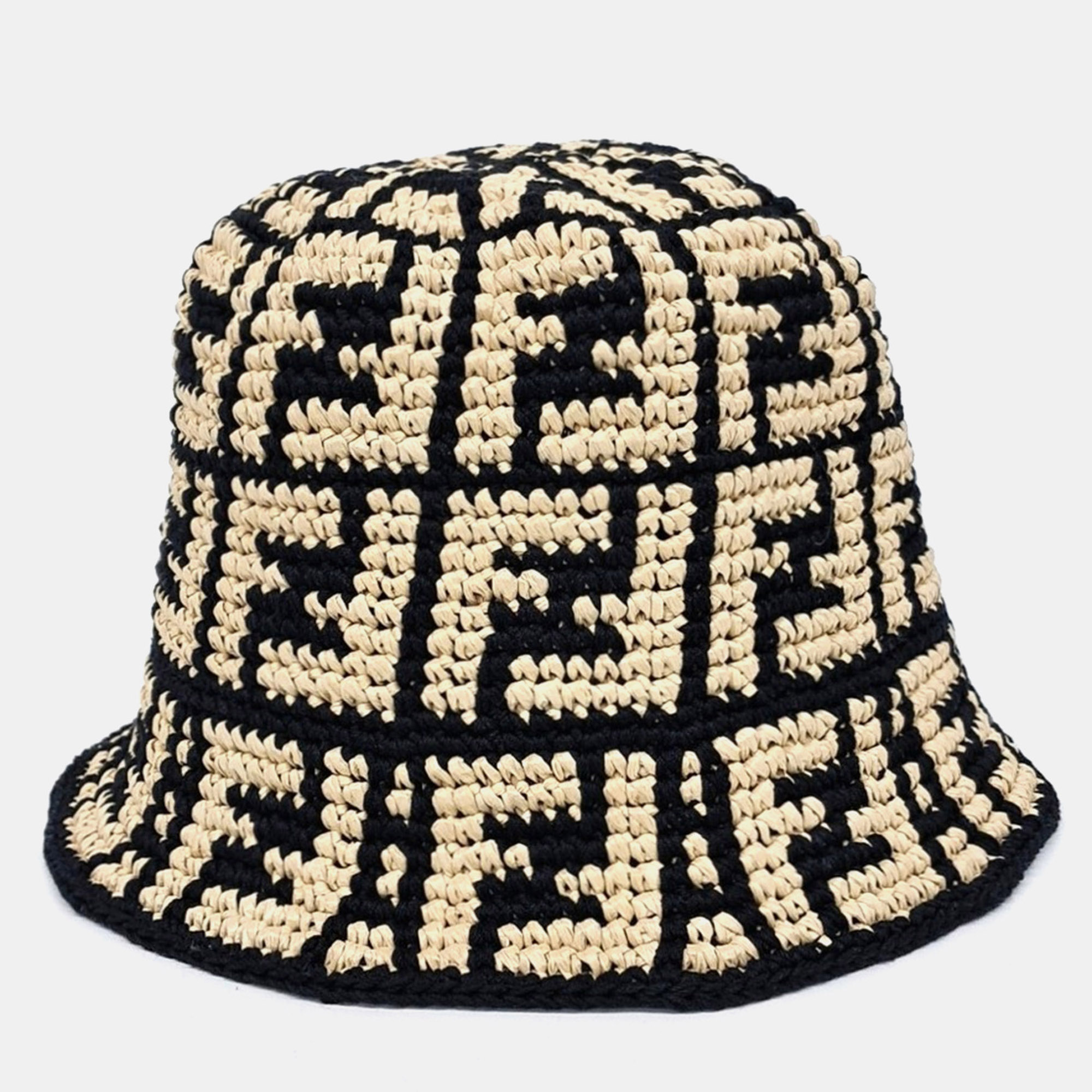 

Fendi Beige Black Cotton bucket hat