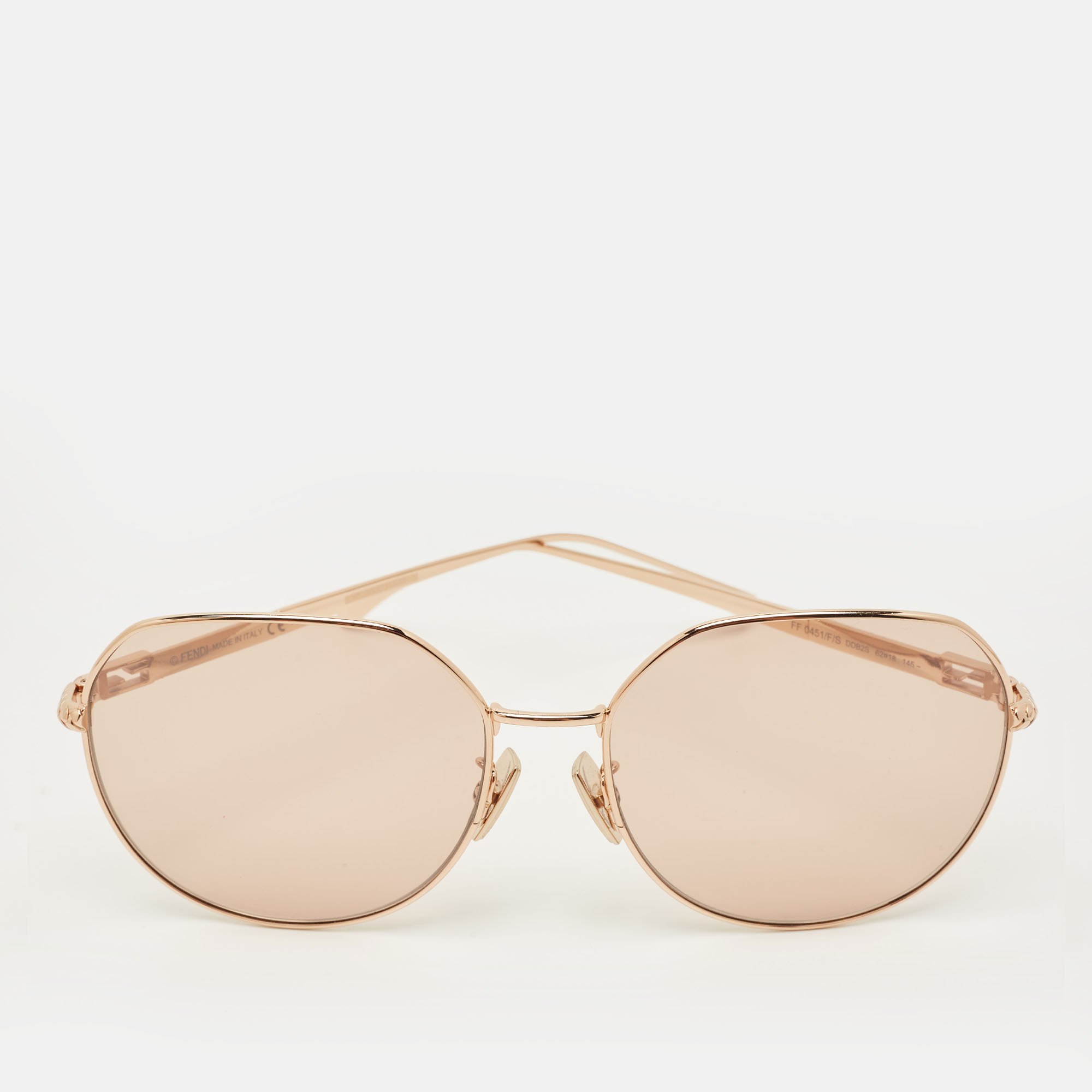 

Fendi Peach/Rose Gold FF0451/F/S Oversized Sunglasses, Orange