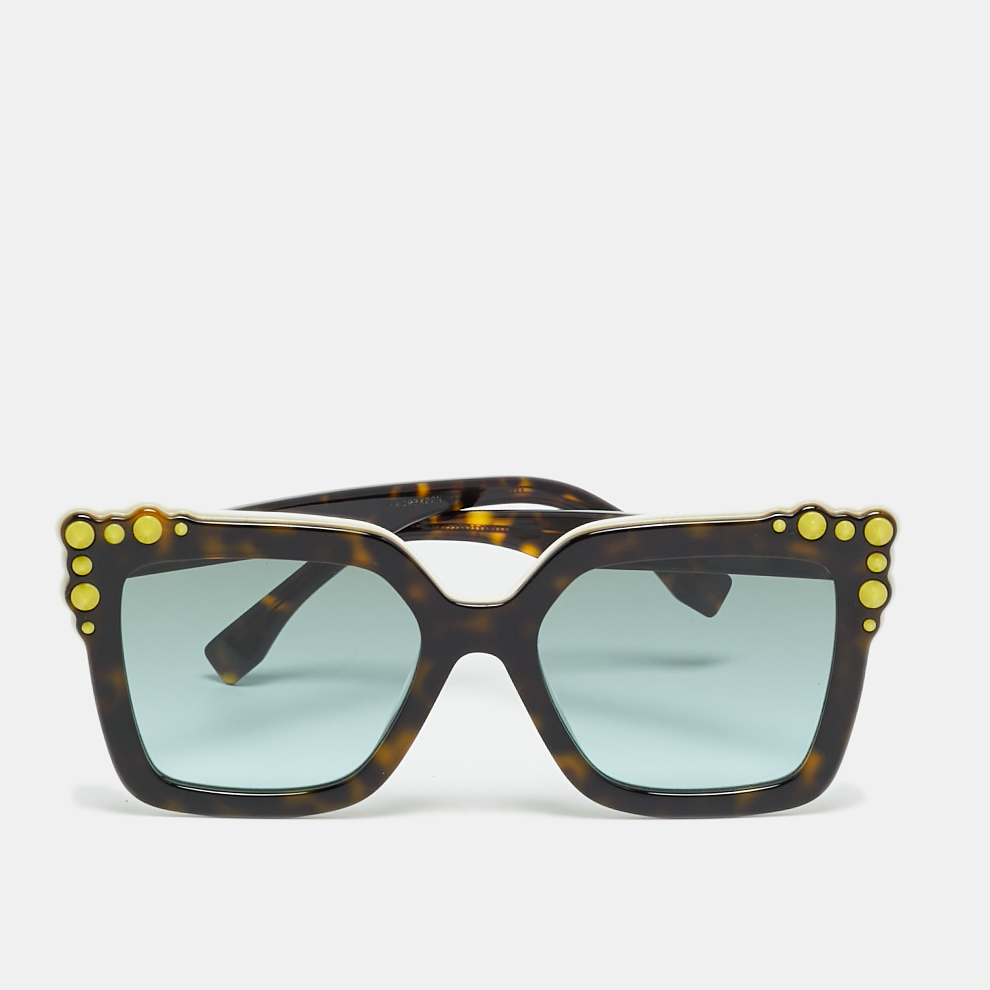 

Fendi Tortoise Brown/Grey Gradient FF0260/S Studded Square Sunglasses