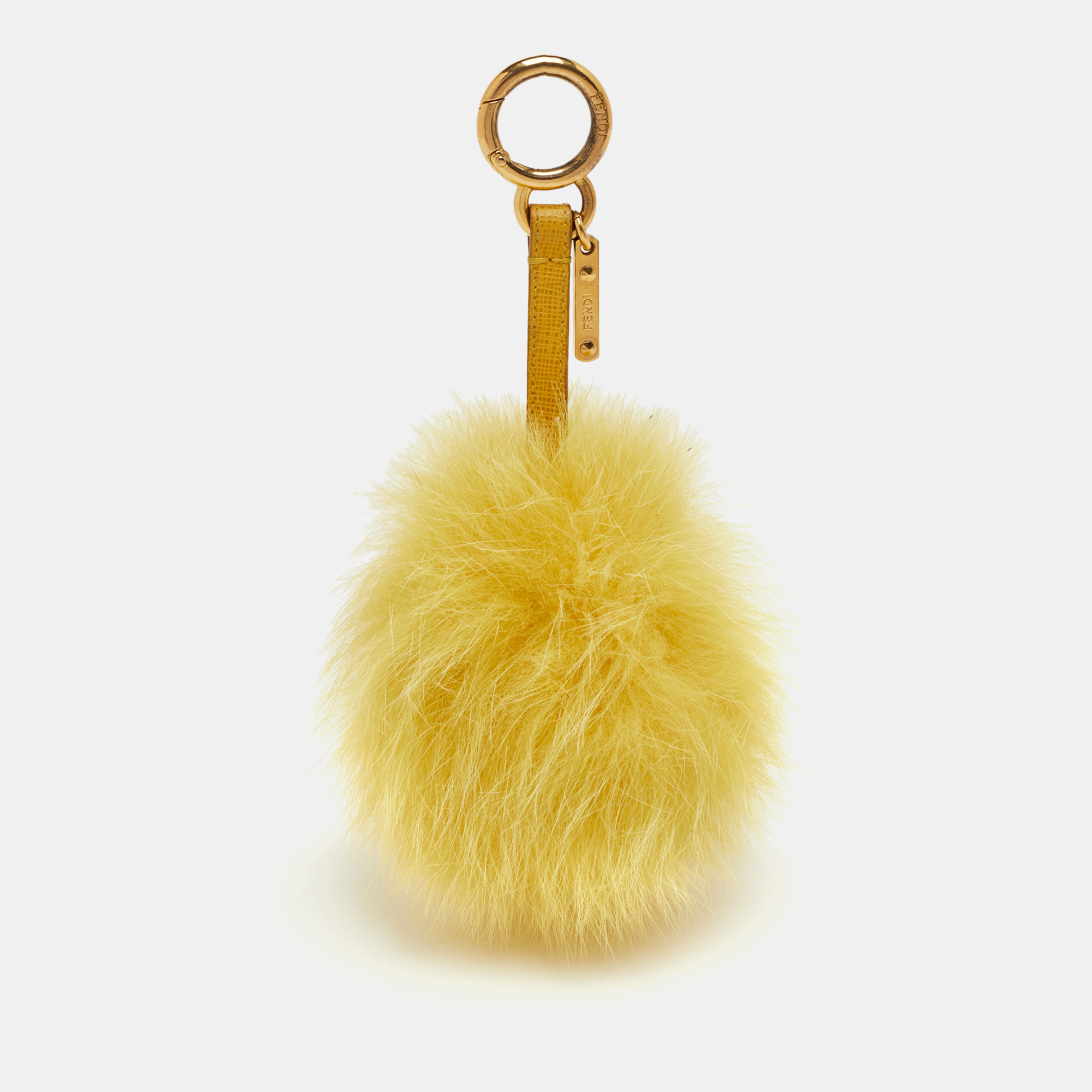 

Fendi Pom Pom Yellow Fox Fur Bag Charm