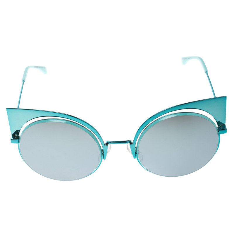 

Fendi Metallic Blue FF 0177/S Mirror Round Sunglasses